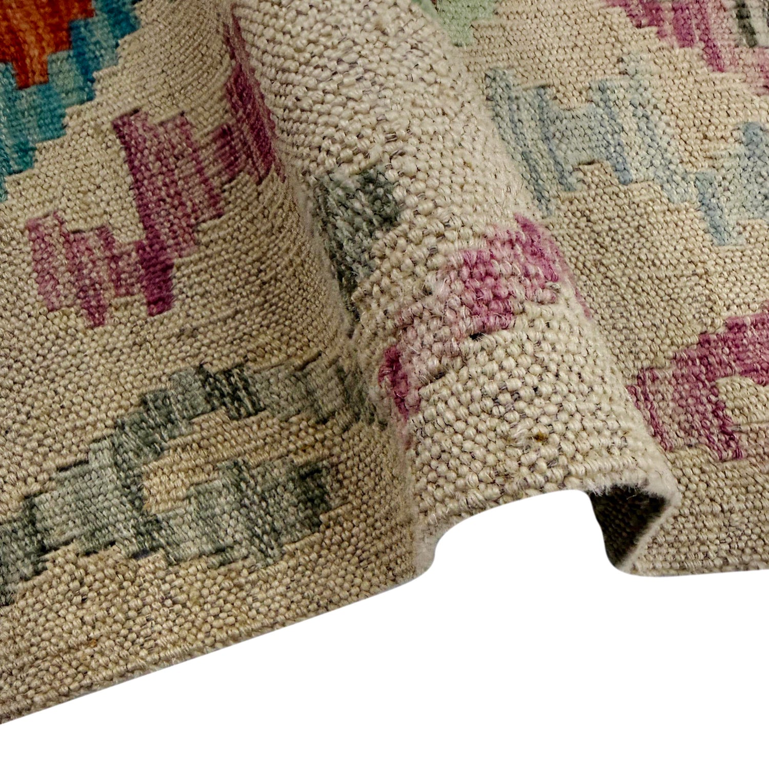 Handmade Multi Kilim Geometric 10' Runner