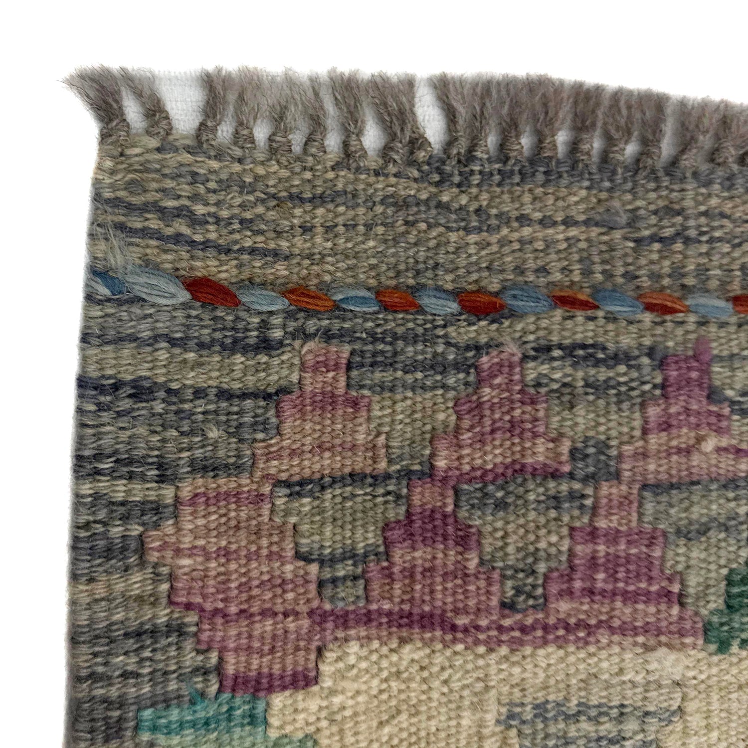 Handmade Multi Kilim Geometric 10' Runner