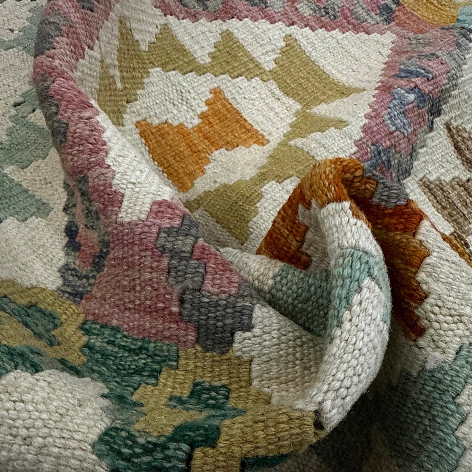 Handmade Multi Kilim Geometric 10' Runner
