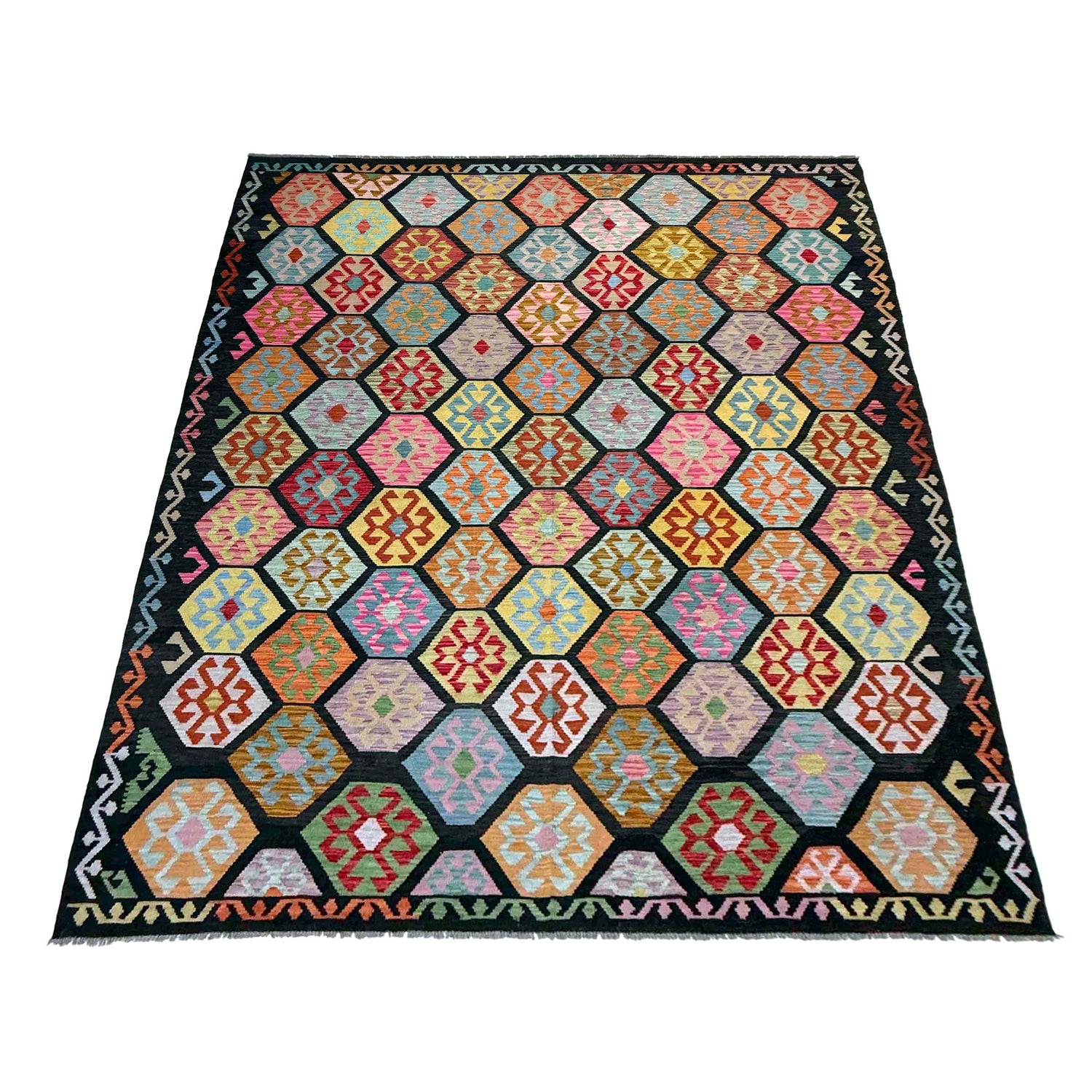 Handmade Multi Kilim Geometric 9x12 ft