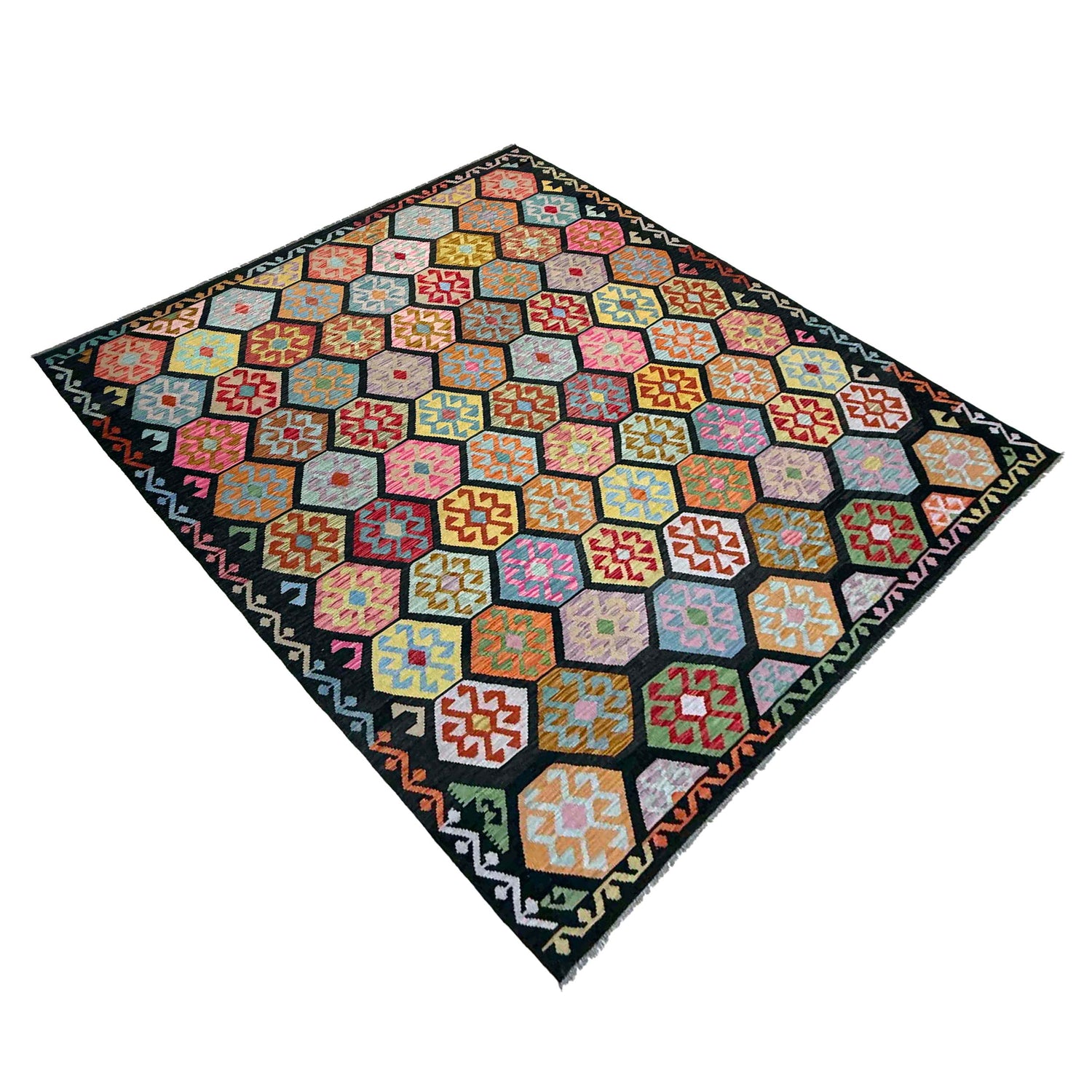 Handmade Multi Kilim Geometric 9x12 ft