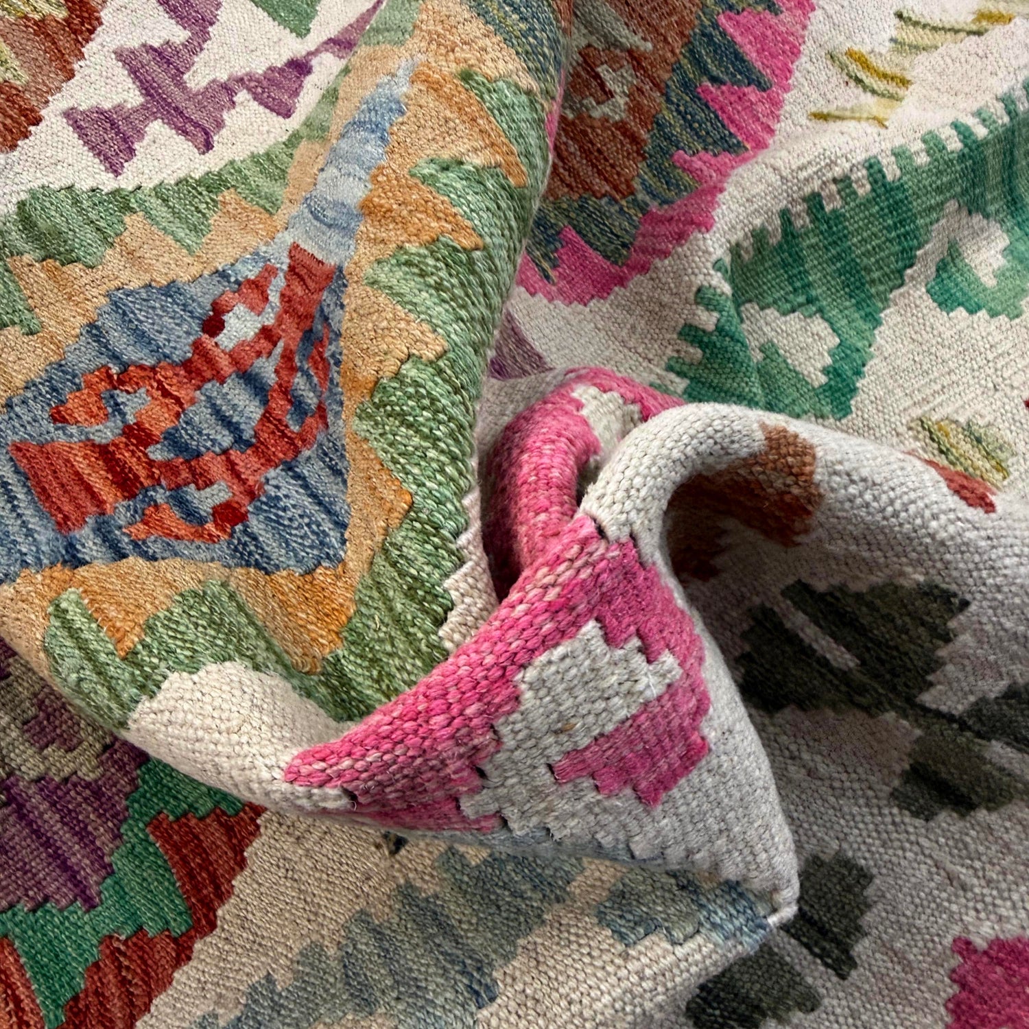Handmade Multi Kilim Geometric 8x10 ft