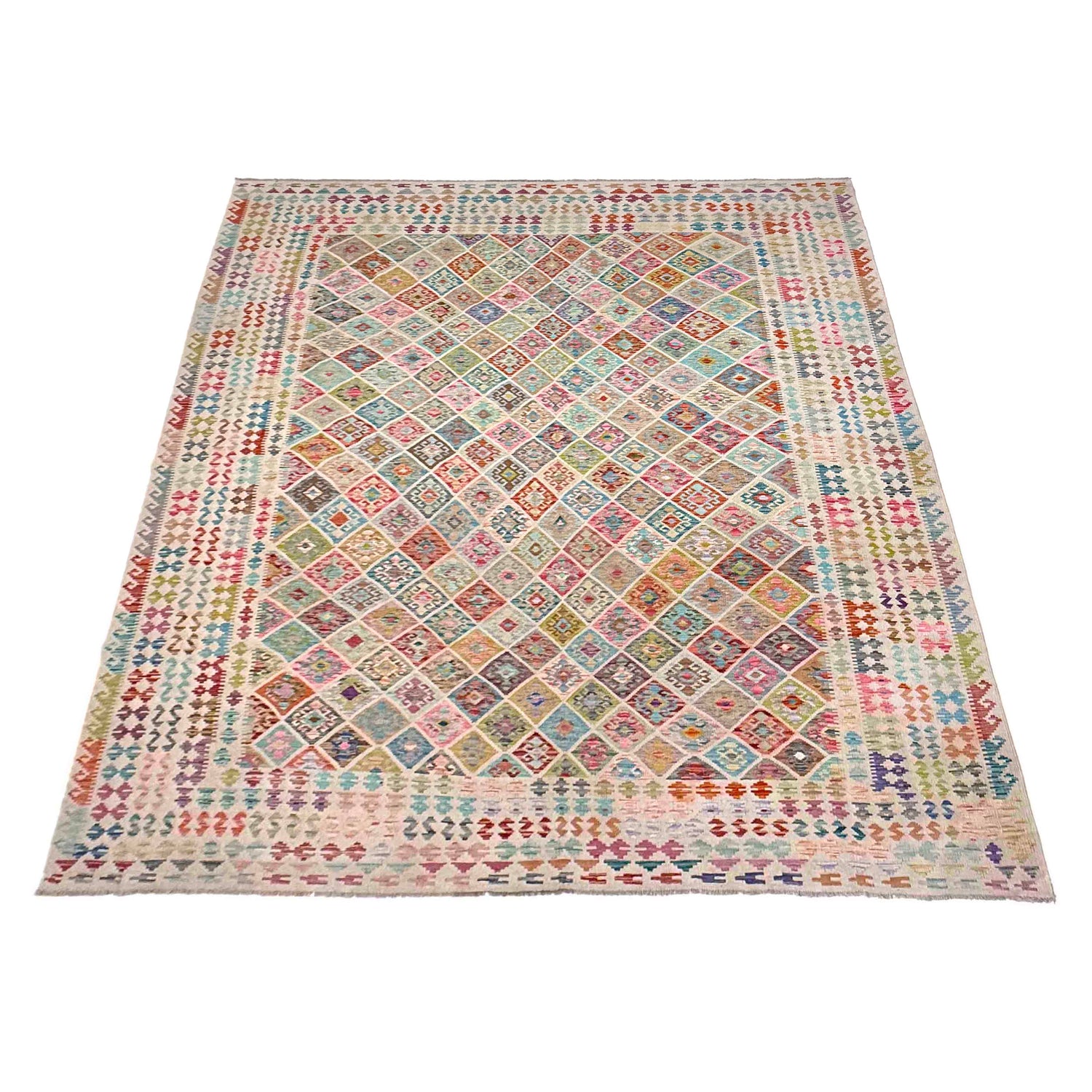 Handmade Multi Kilim Geometric 10x13 ft