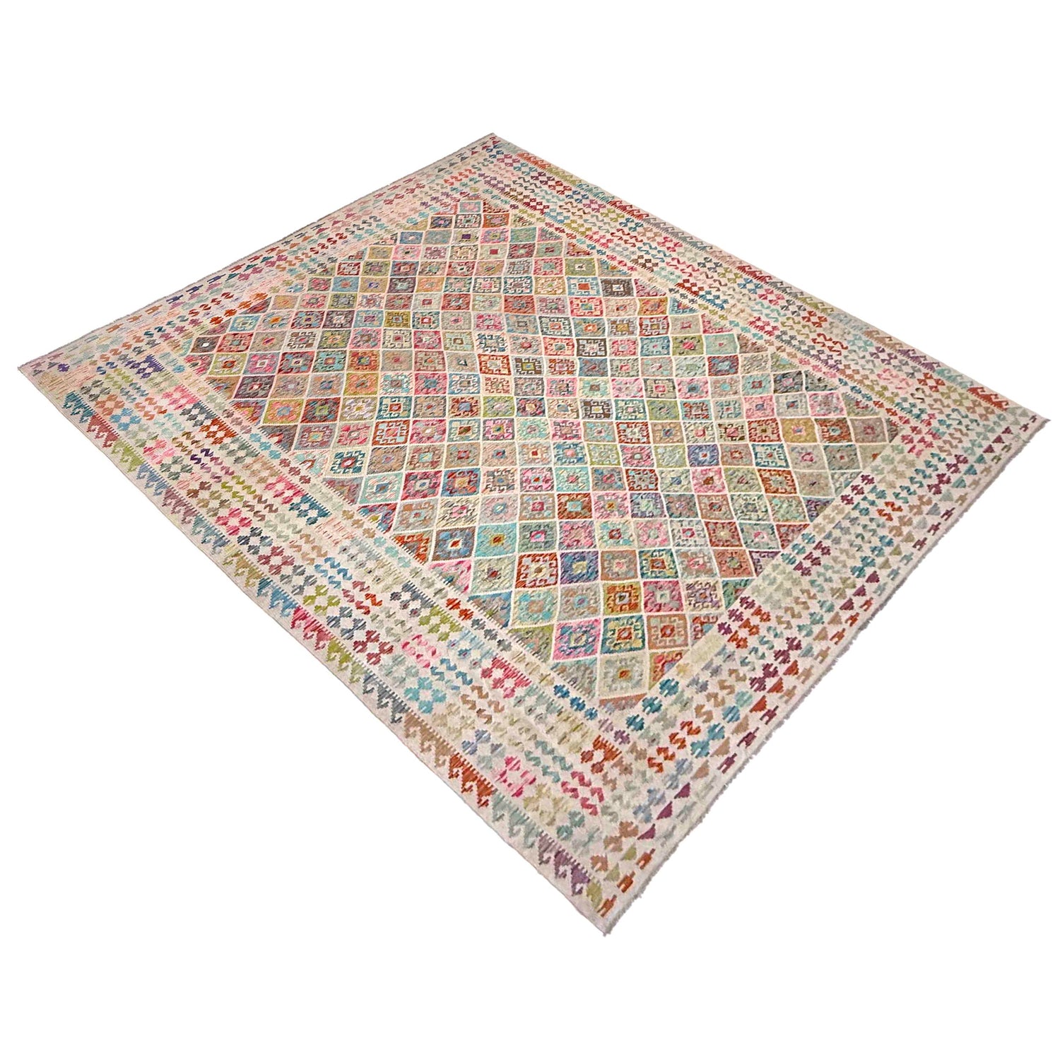 Handmade Multi Kilim Geometric 10x13 ft