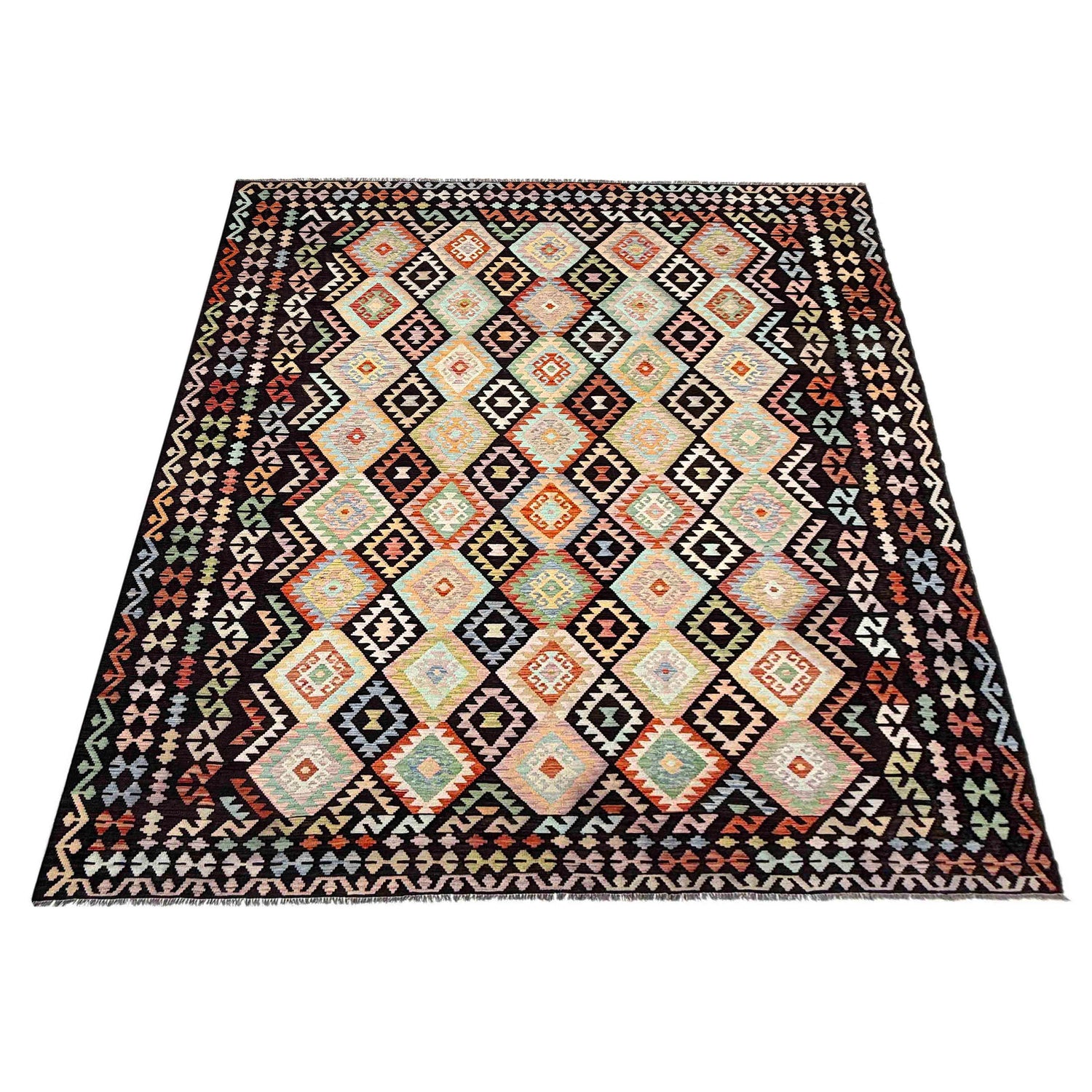 Handmade Multi Kilim Geometric 10x13 ft