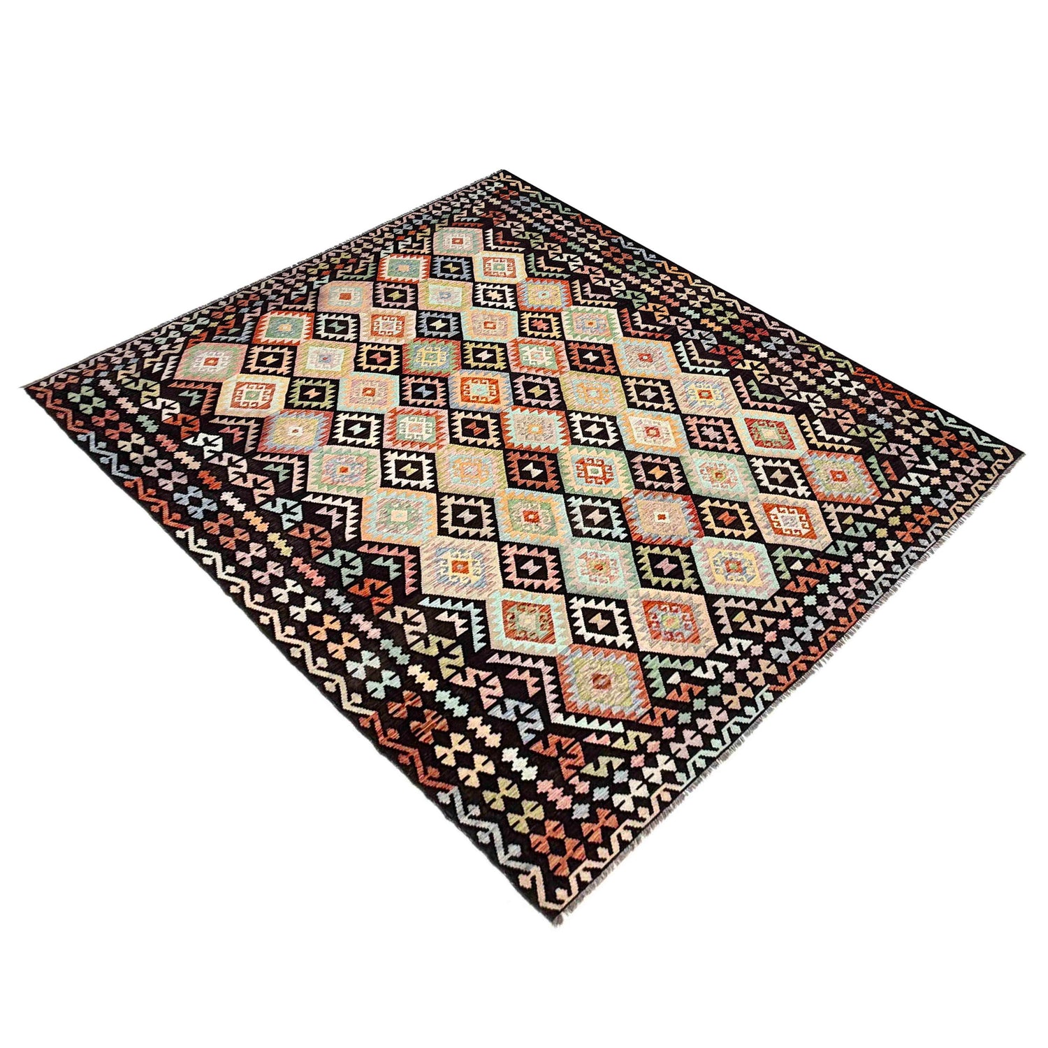Handmade Multi Kilim Geometric 10x13 ft