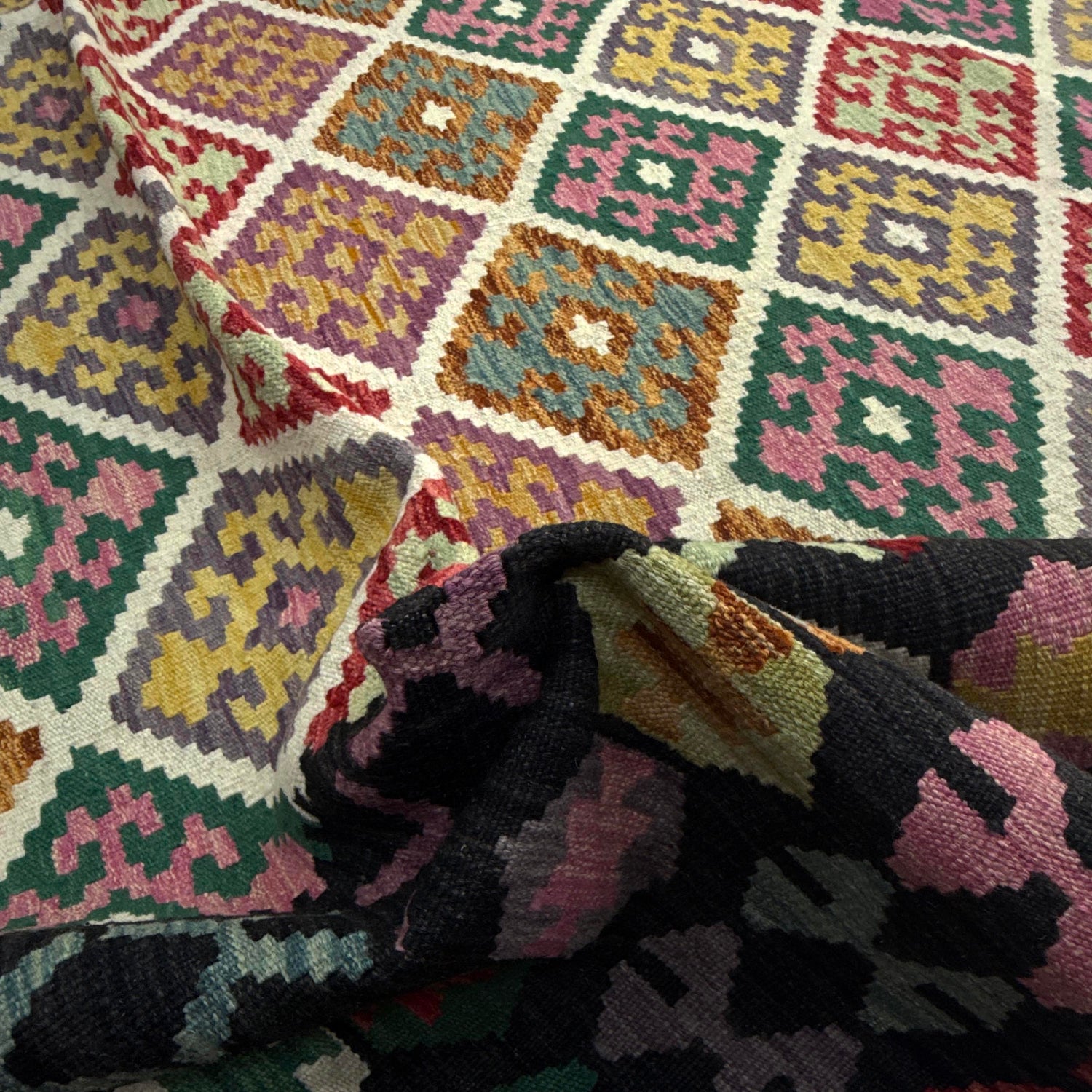 Handmade Multi Kilim Geometric 10x16 ft