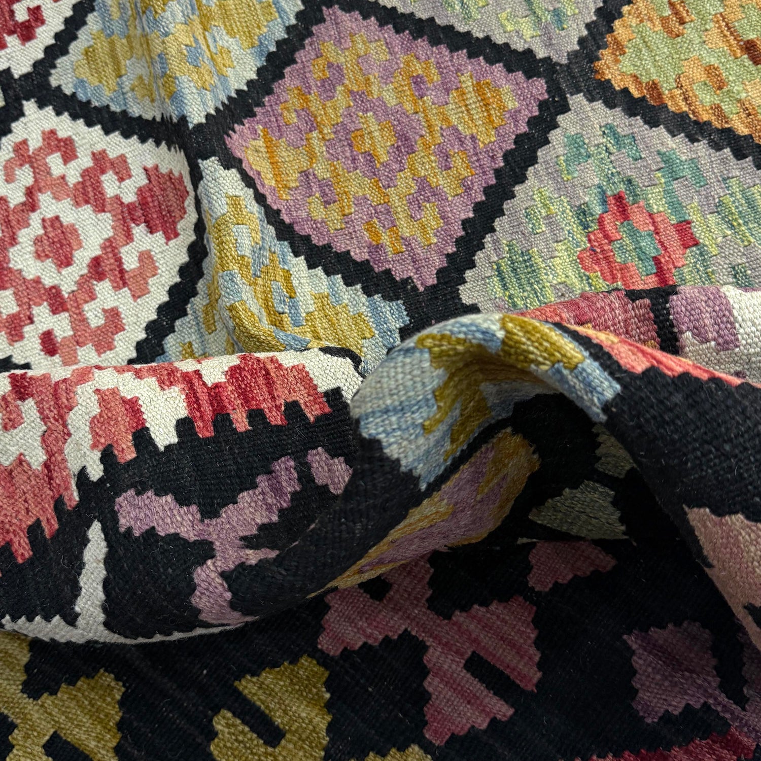Handmade Multi Kilim Geometric 10x16 ft