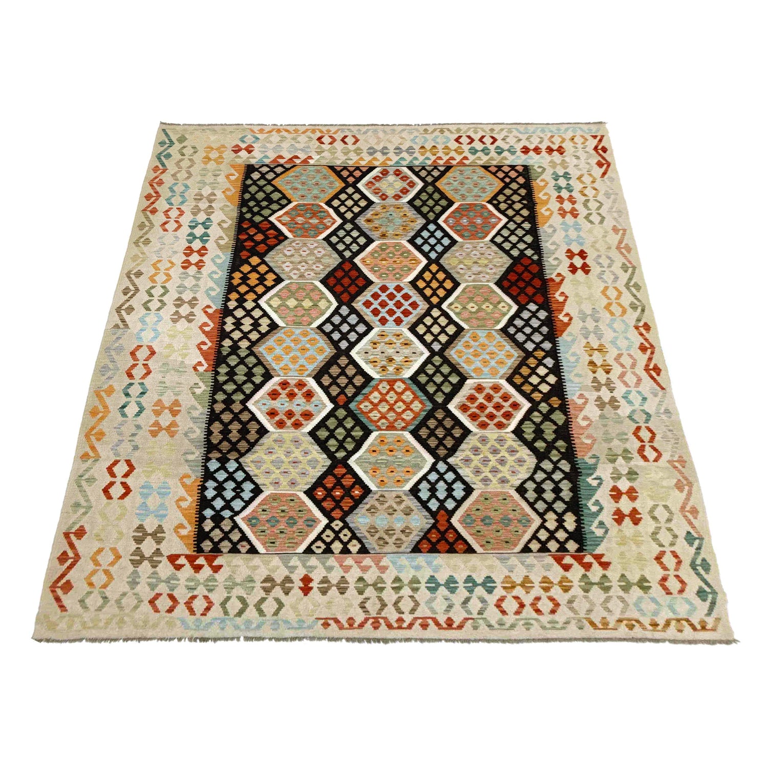Handmade Multi Kilim Geometric 9x12 ft