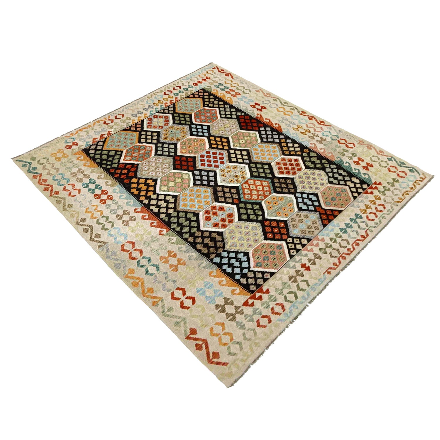 Handmade Multi Kilim Geometric 9x12 ft