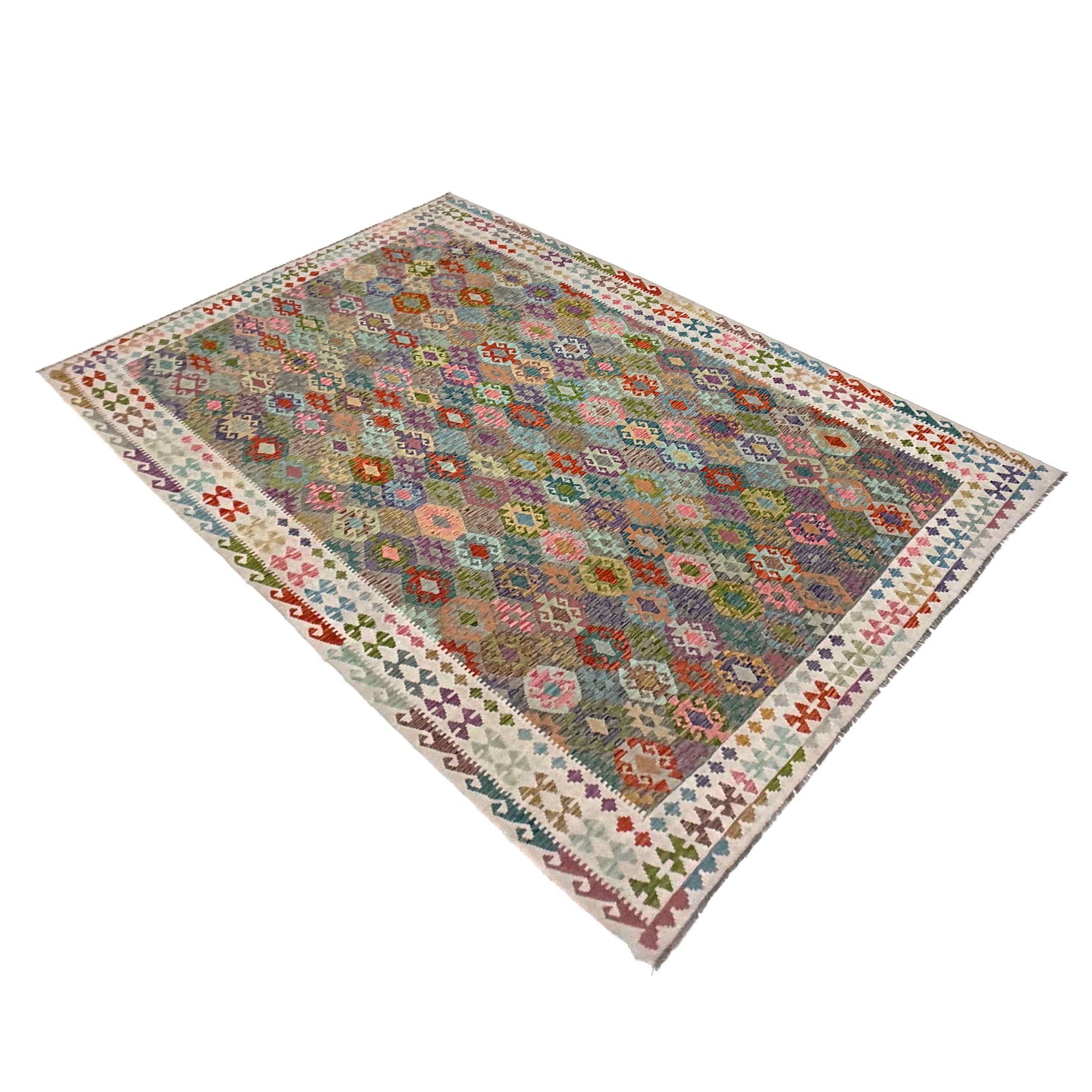 Handmade Multi Kilim Geometric 10x16 ft
