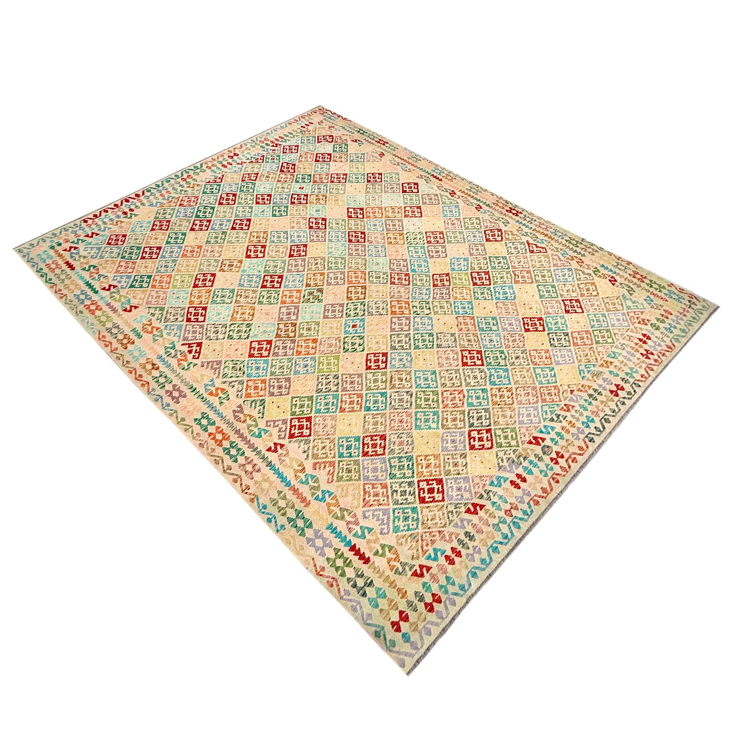 Handmade Multi Kilim Geometric 13x20 ft