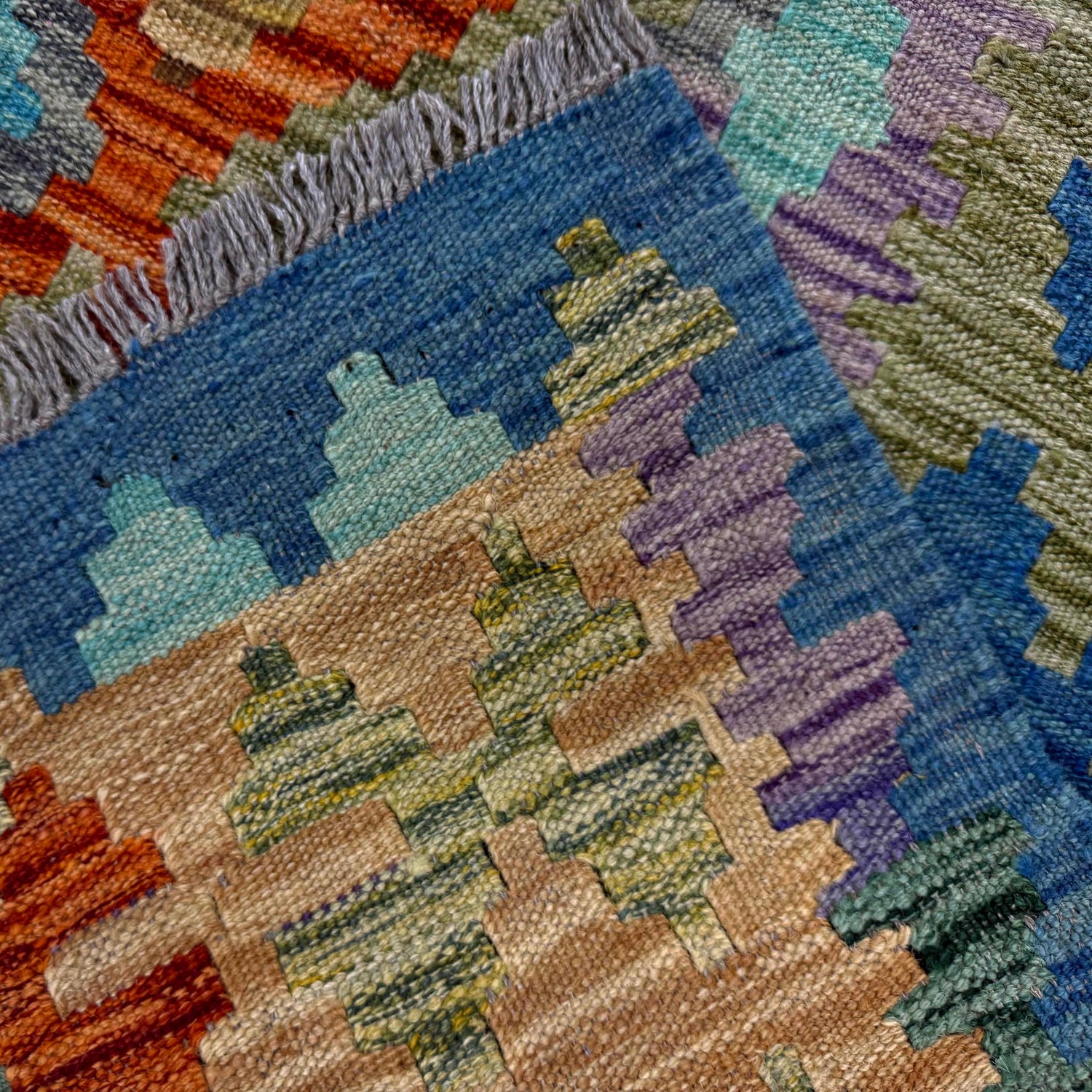 Handmade Multi Kilim Geometric 5x8 ft