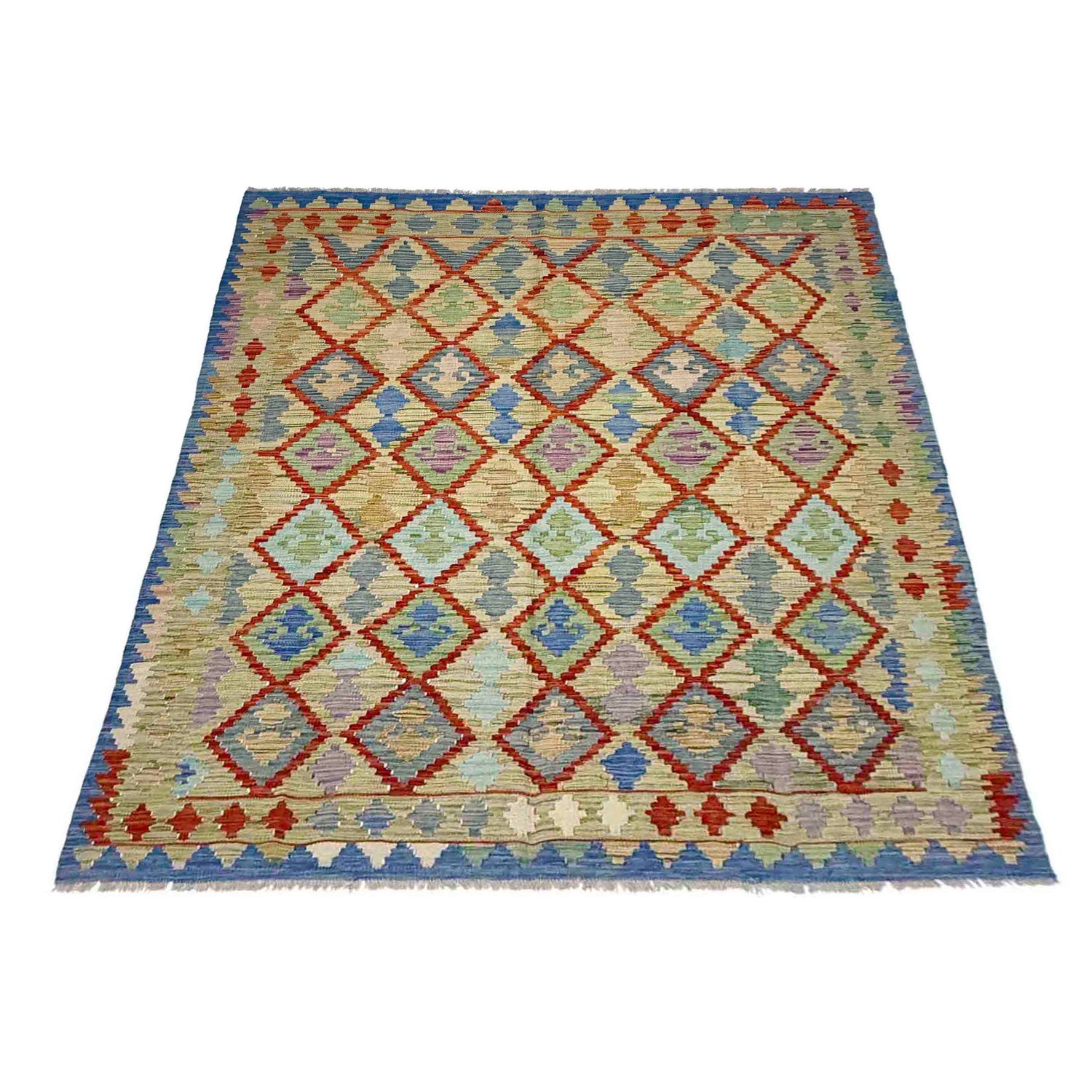 Handmade Multi Kilim Geometric 5x8 ft
