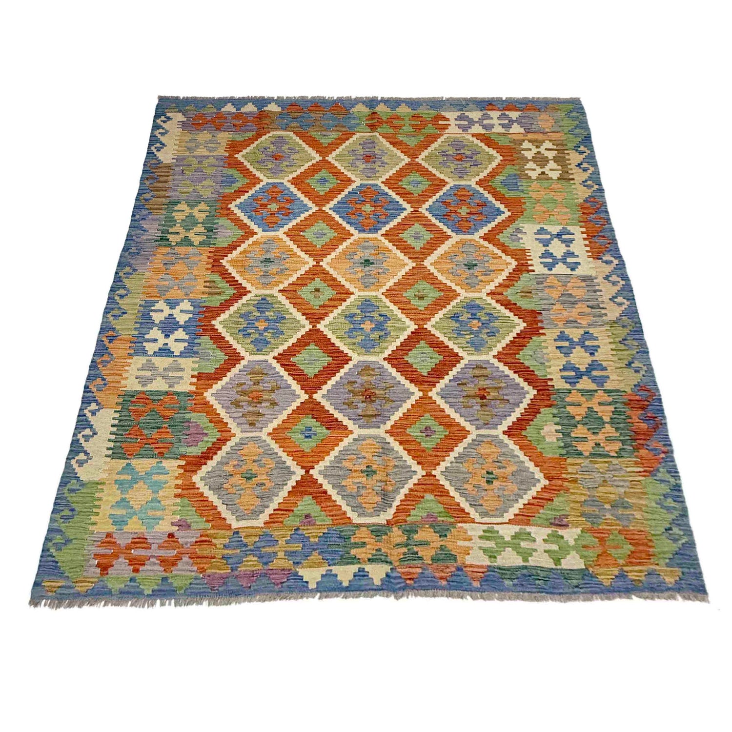 Handmade Multi Kilim Geometric 5x8 ft