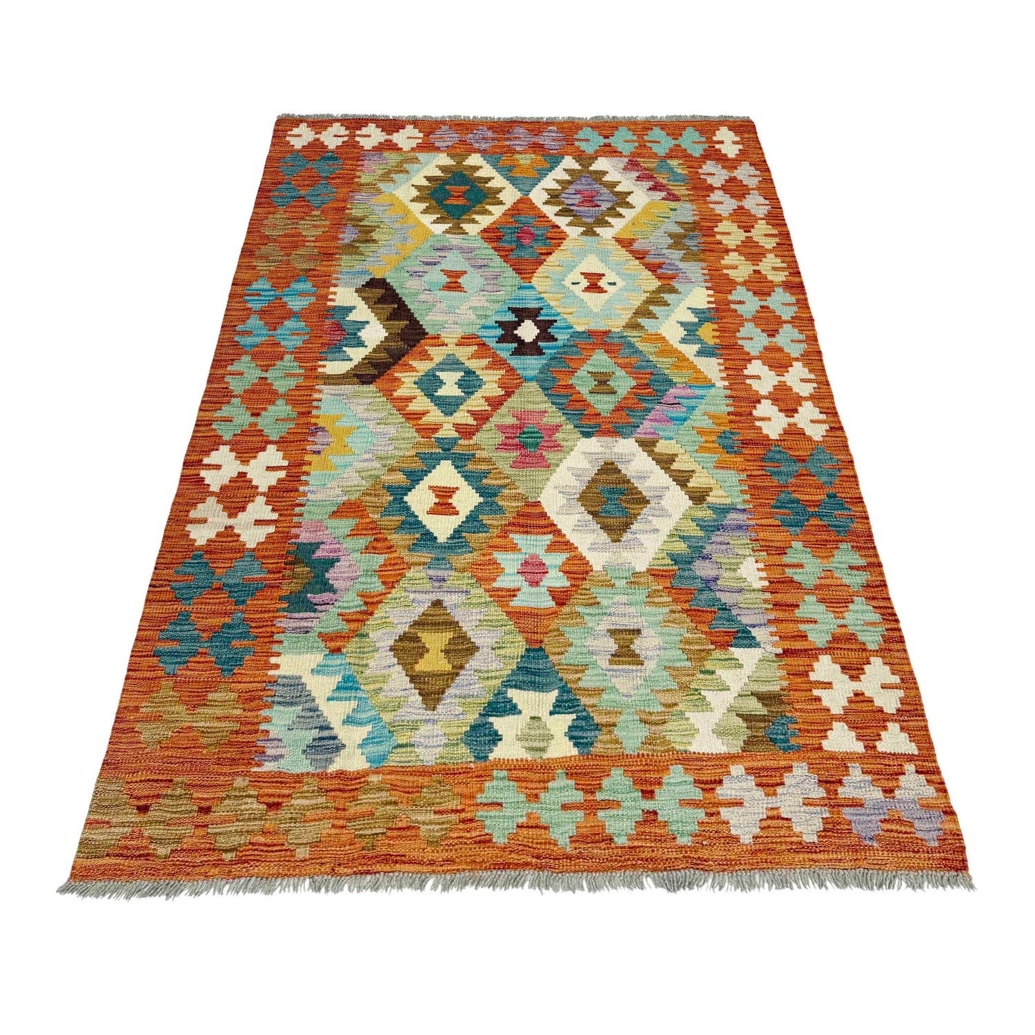 Handmade Multi Kilim Geometric 4x6 ft