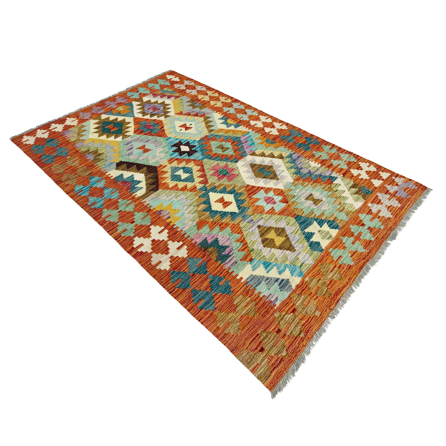 Handmade Multi Kilim Geometric 4x6 ft