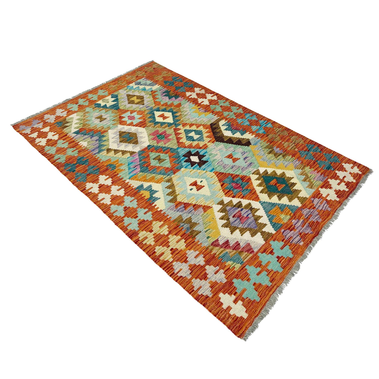 Handmade Multi Kilim Geometric 4x6 ft