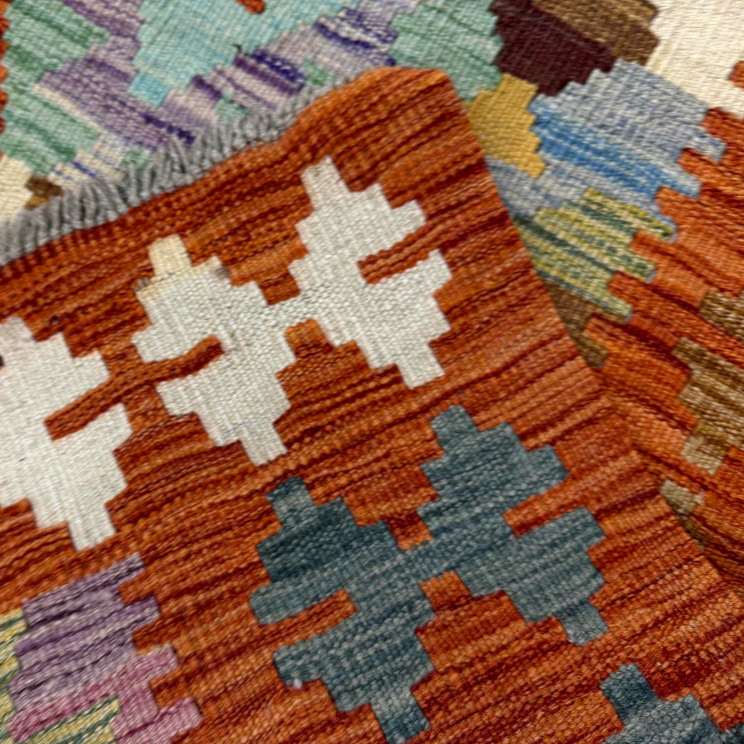 Handmade Multi Kilim Geometric 4x6 ft