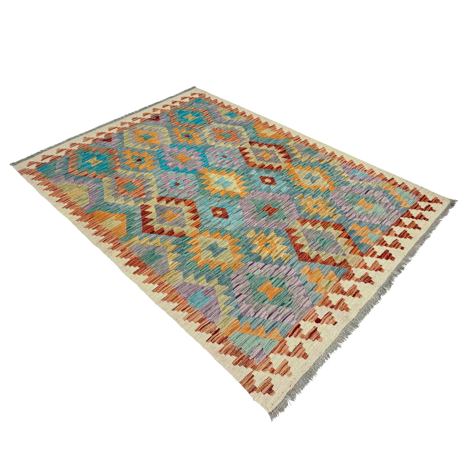 Handmade Multi Kilim Geometric 4x6 ft