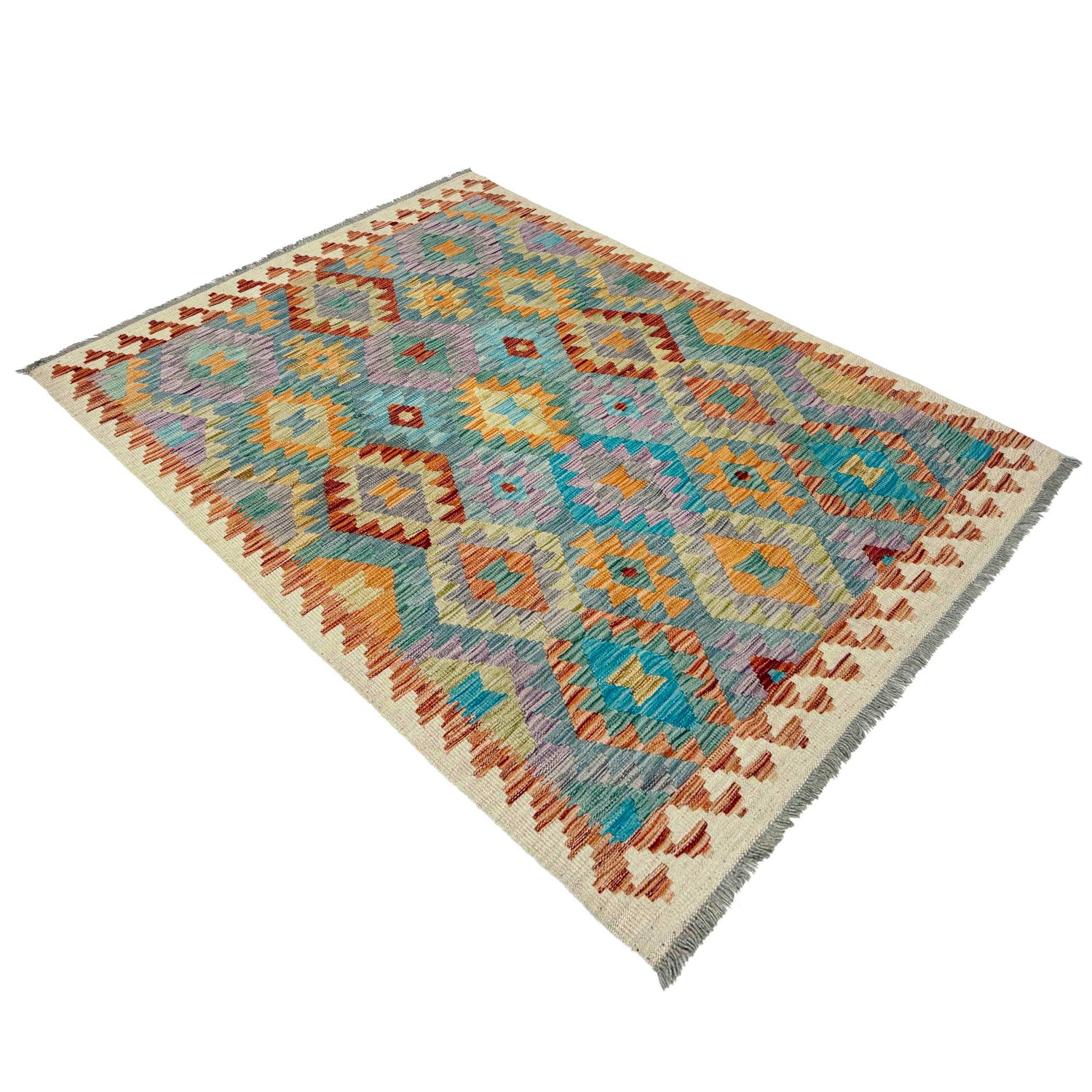 Handmade Multi Kilim Geometric 4x6 ft