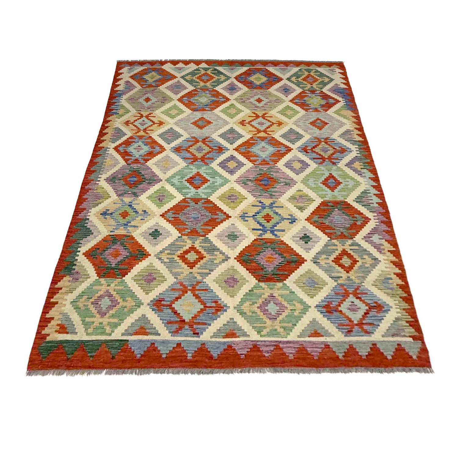 Handmade Multi Kilim Geometric 5x8 ft