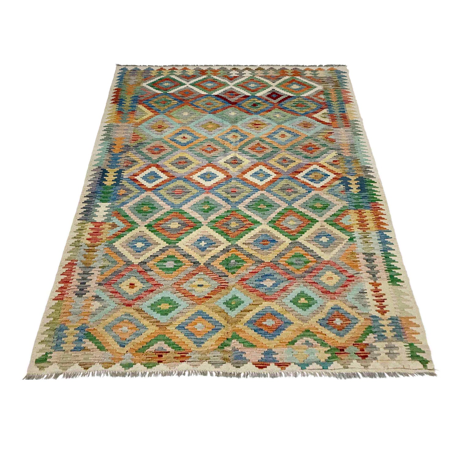 Handmade Multi Kilim Geometric 5x8 ft