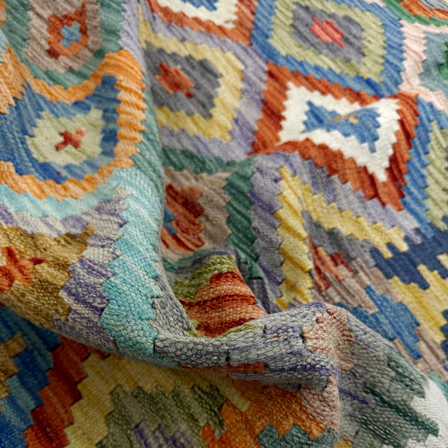 Handmade Multi Kilim Geometric 5x8 ft