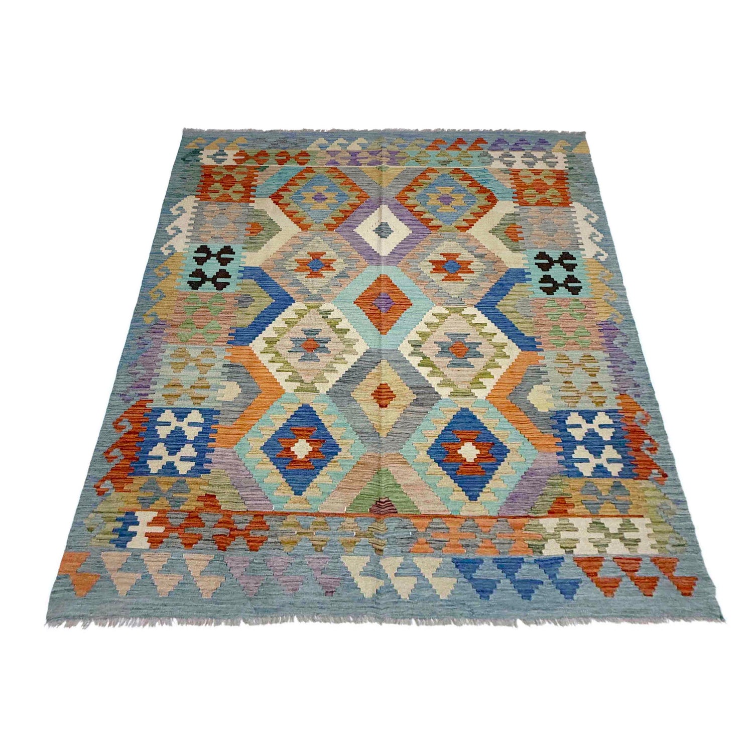 Handmade Multi Kilim Geometric 5x8 ft