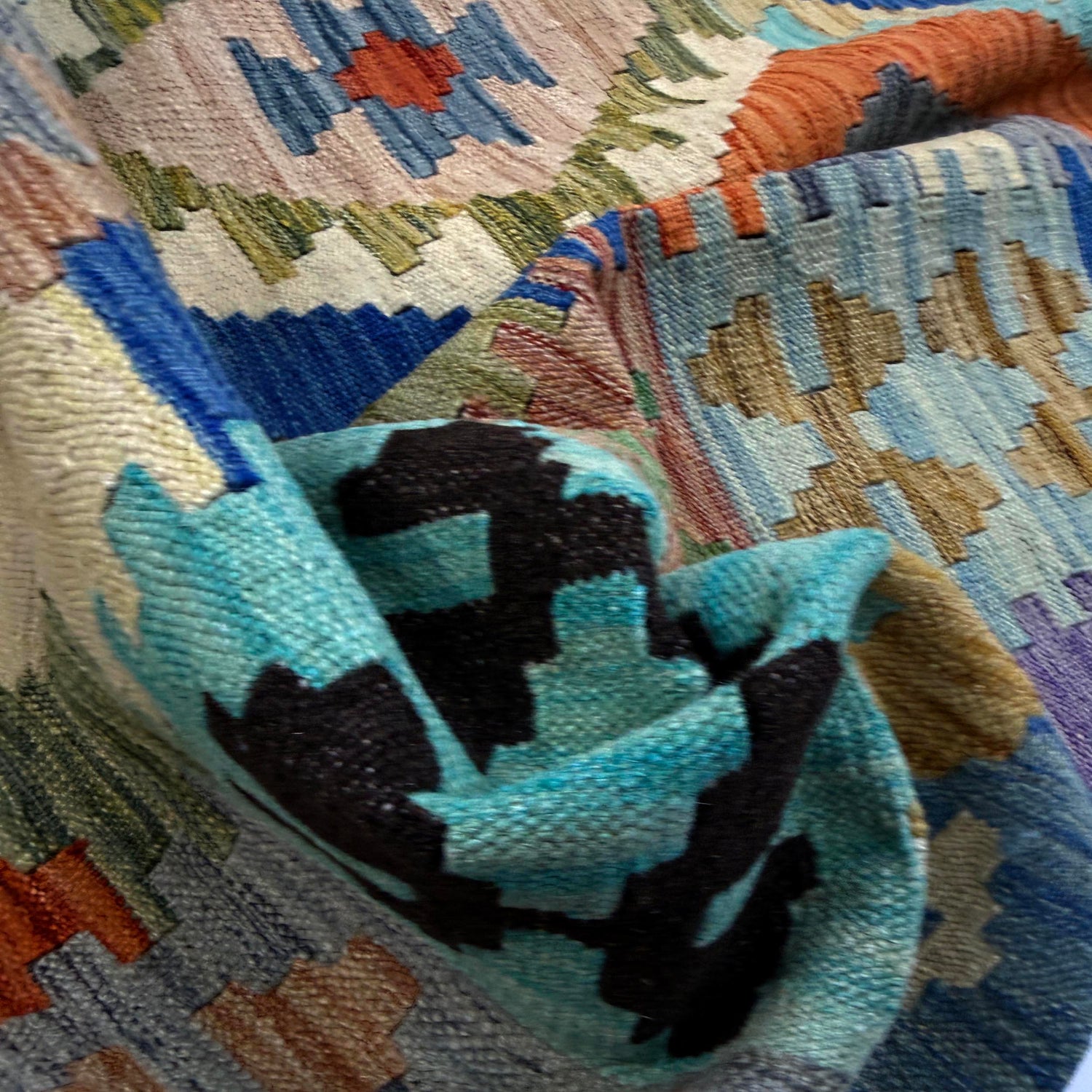 Handmade Multi Kilim Geometric 5x8 ft