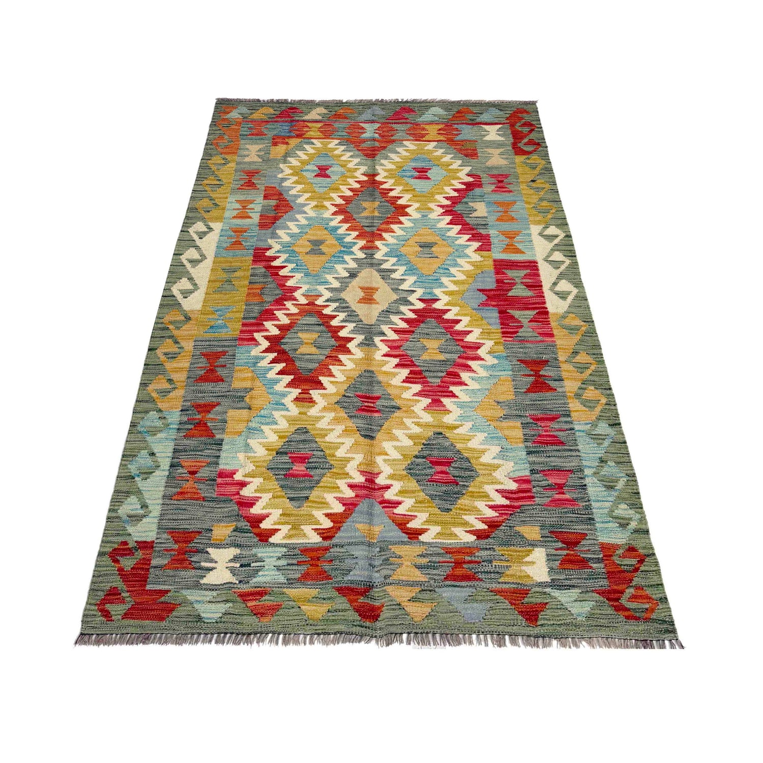 Handmade Multi Kilim Geometric 4x6 ft