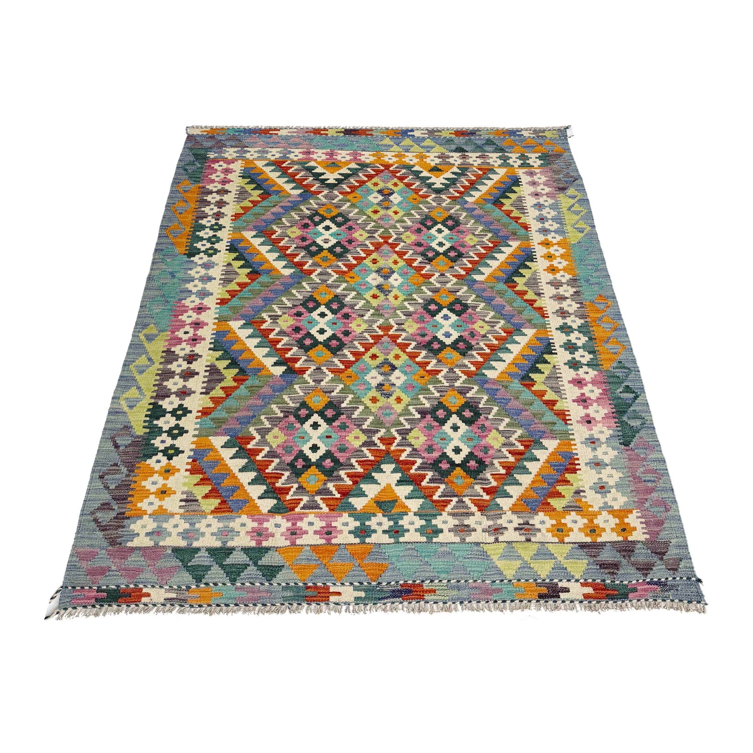Handmade Multi Kilim Geometric 4x6 ft