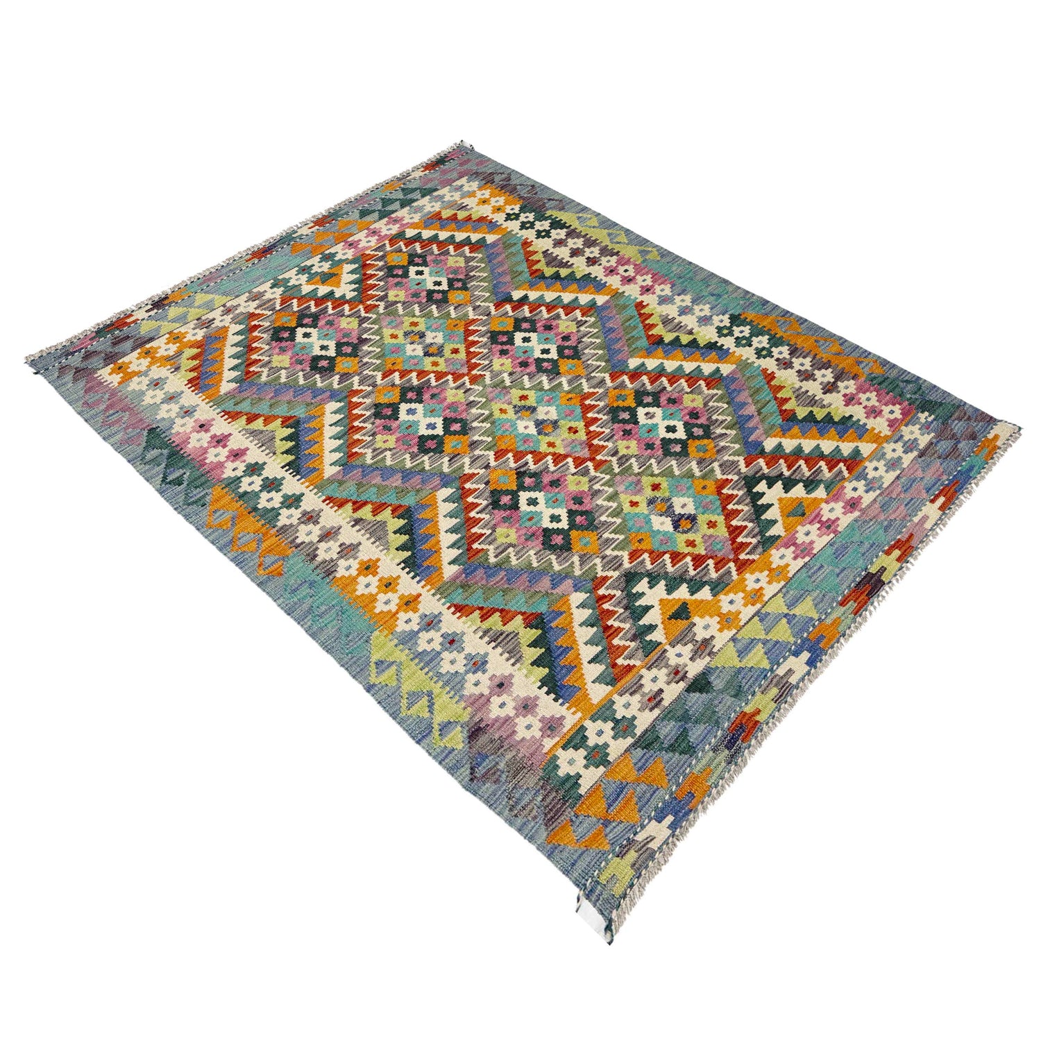 Handmade Multi Kilim Geometric 4x6 ft