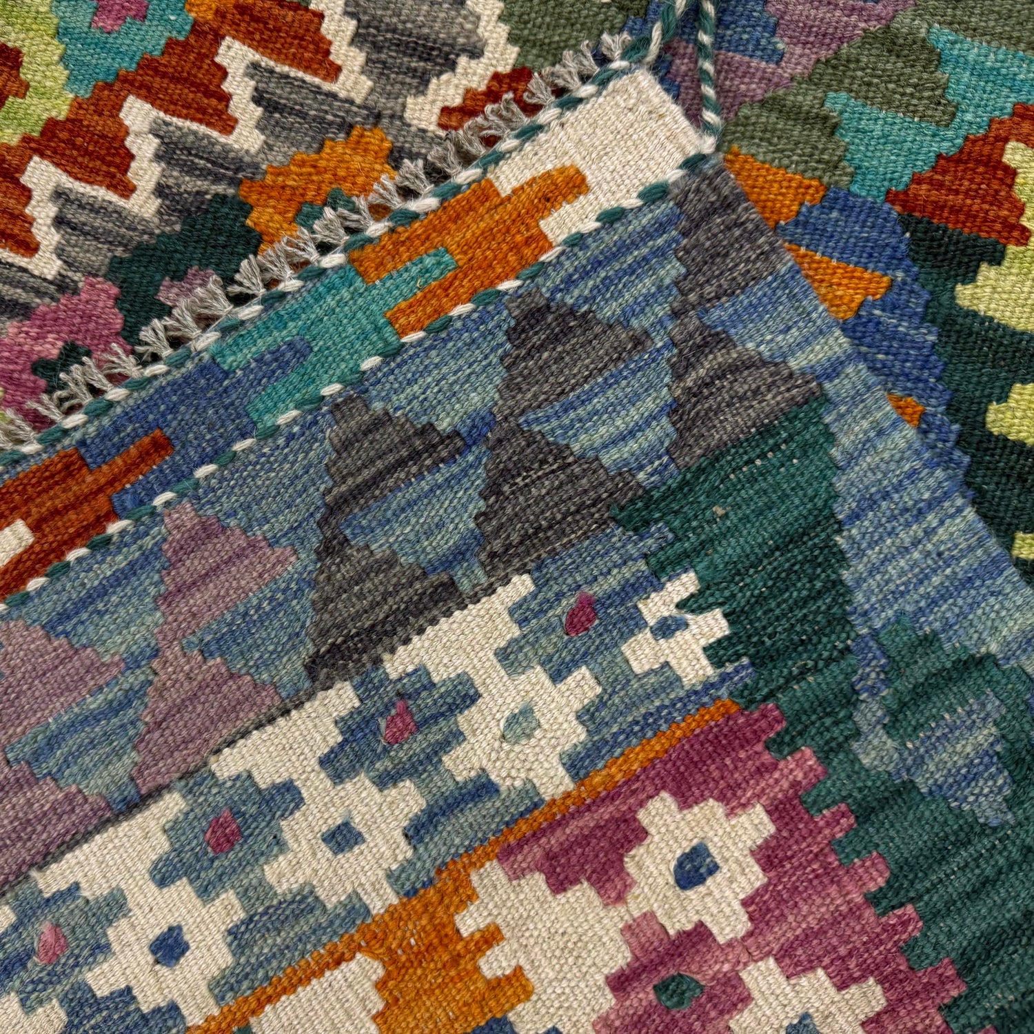 Handmade Multi Kilim Geometric 4x6 ft