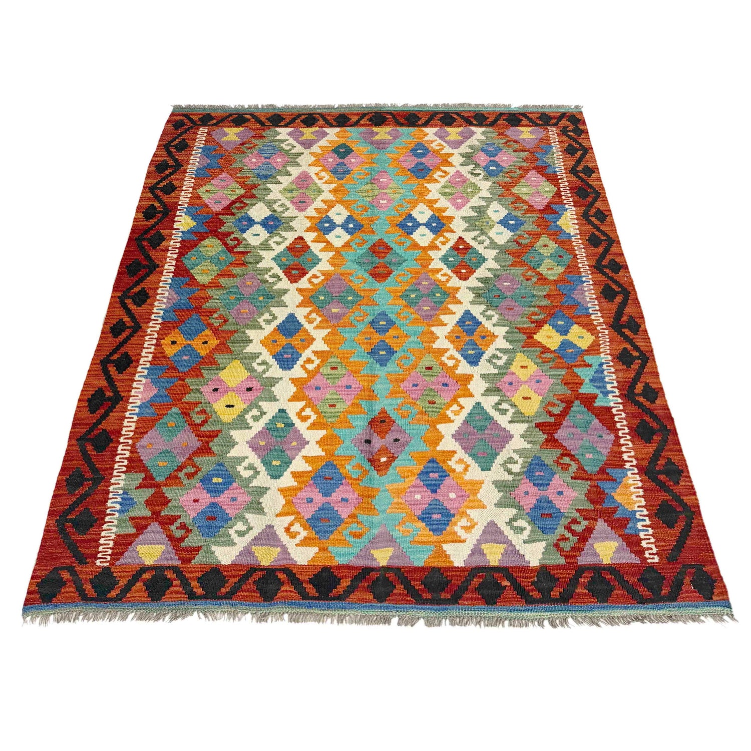 Handmade Multi Kilim Geometric 4x6 ft