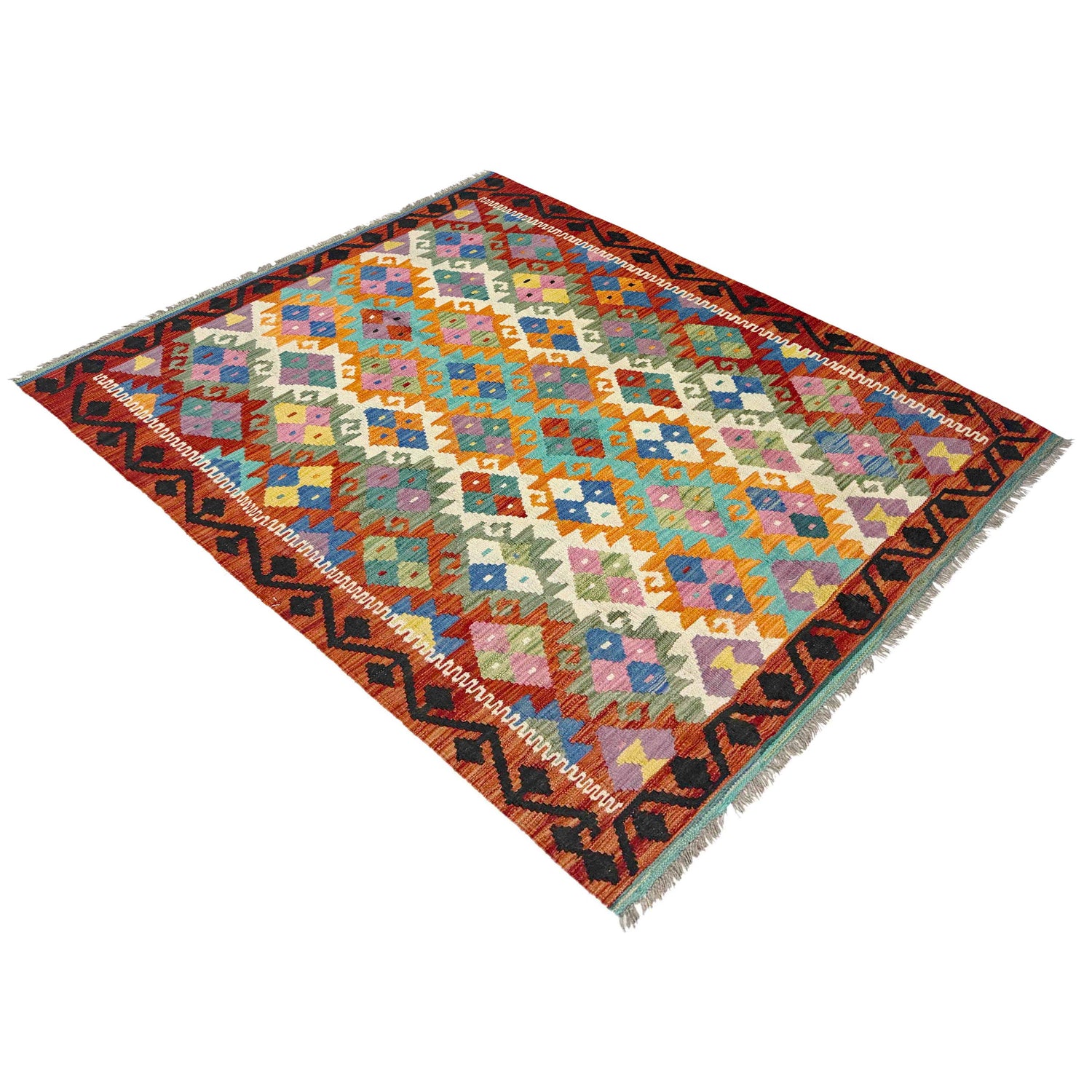 Handmade Multi Kilim Geometric 4x6 ft