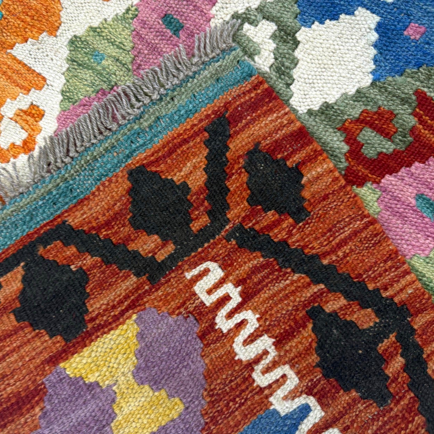Handmade Multi Kilim Geometric 4x6 ft