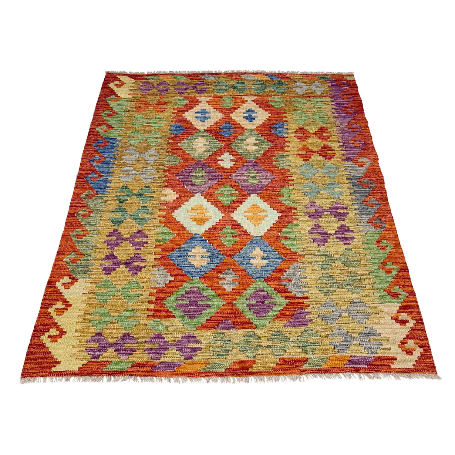 Handmade Multi Kilim Geometric 4x6 ft