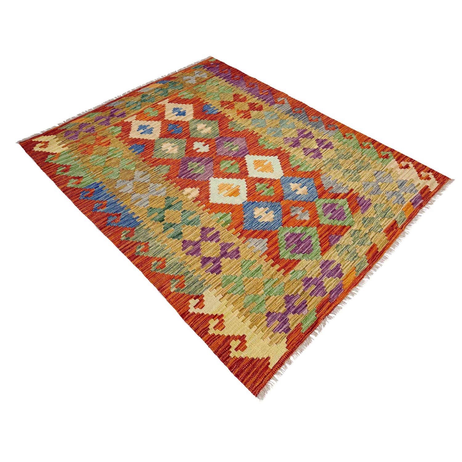 Handmade Multi Kilim Geometric 4x6 ft