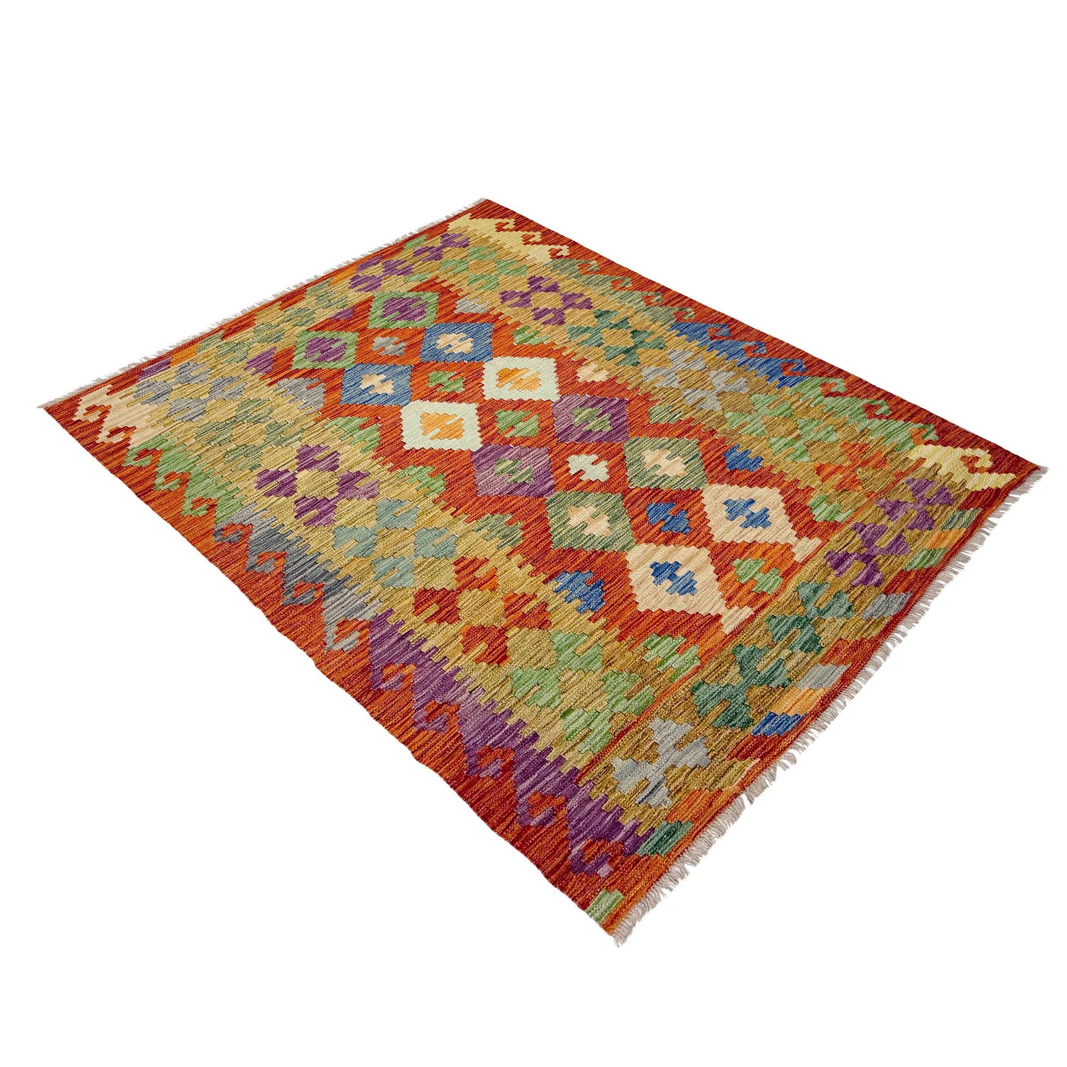 Handmade Multi Kilim Geometric 4x6 ft