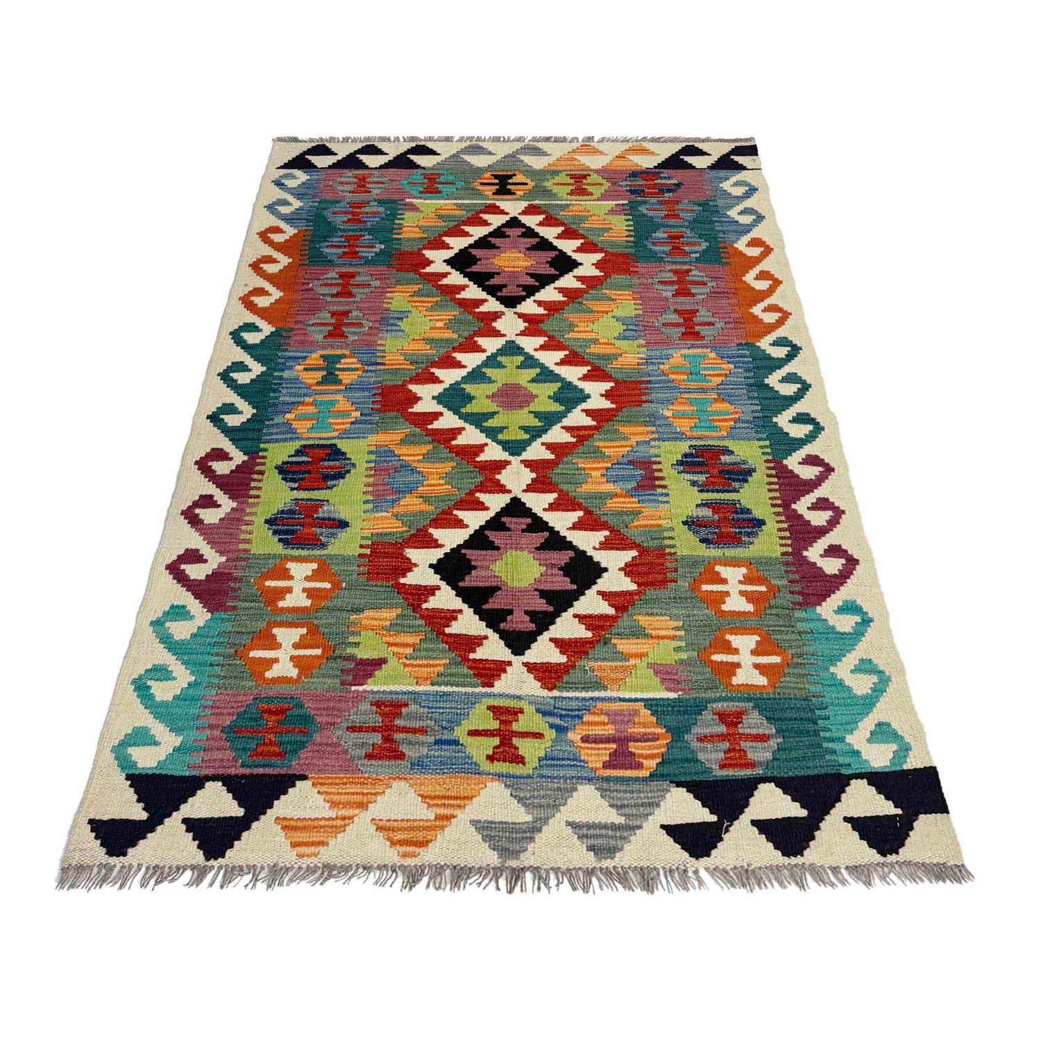 Handmade Multi Kilim Geometric 3x5 ft
