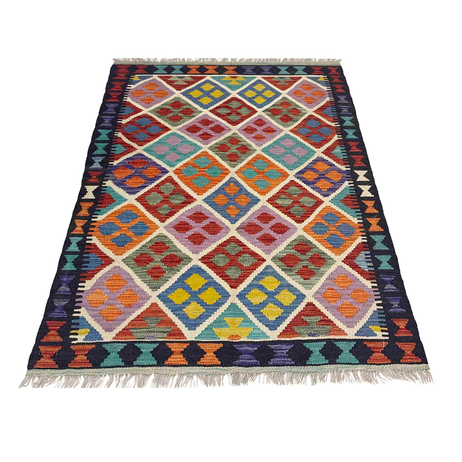 Handmade Multi Kilim Geometric 3x5 ft