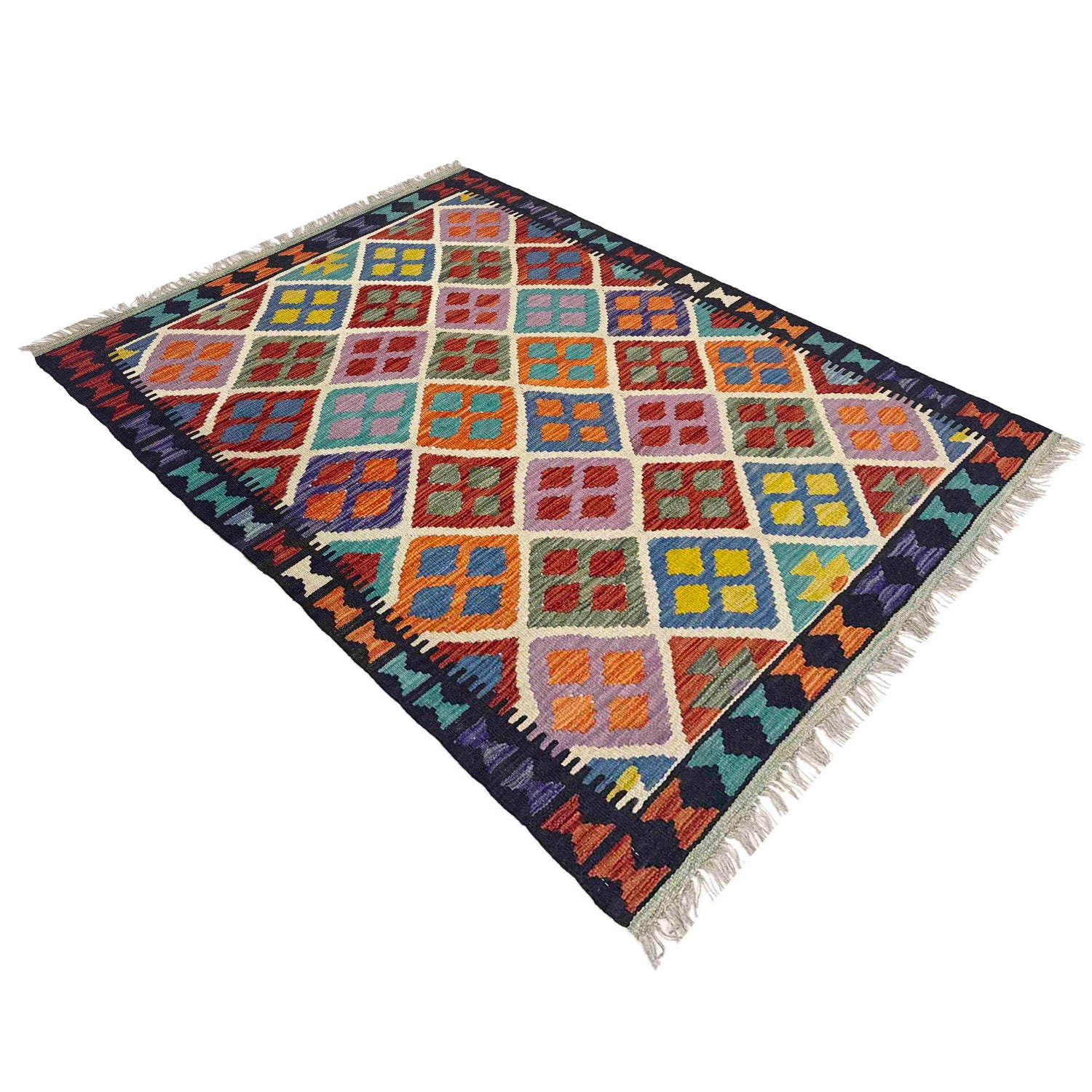 Handmade Multi Kilim Geometric 3x5 ft