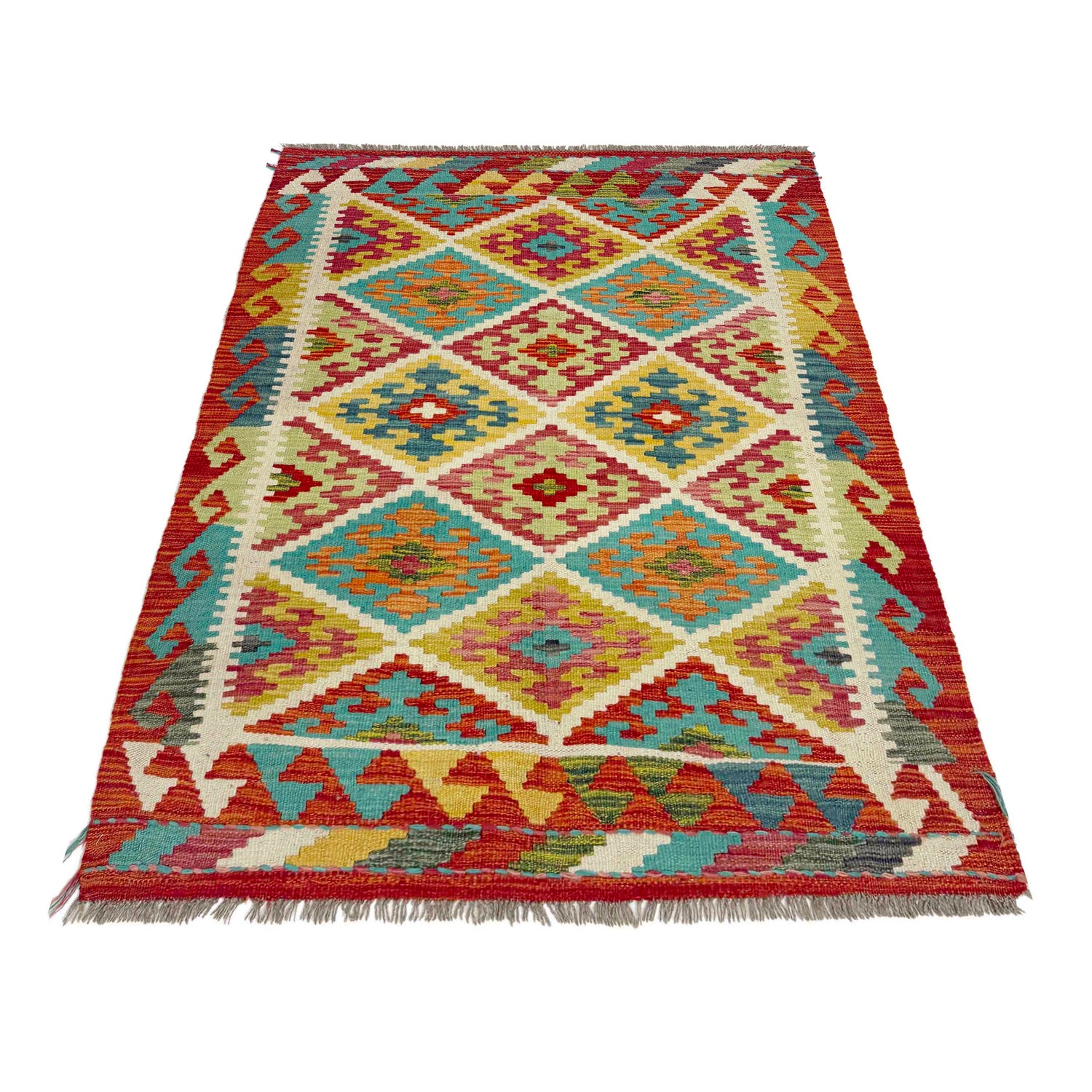 Handmade Multi Kilim Geometric 3x5 ft