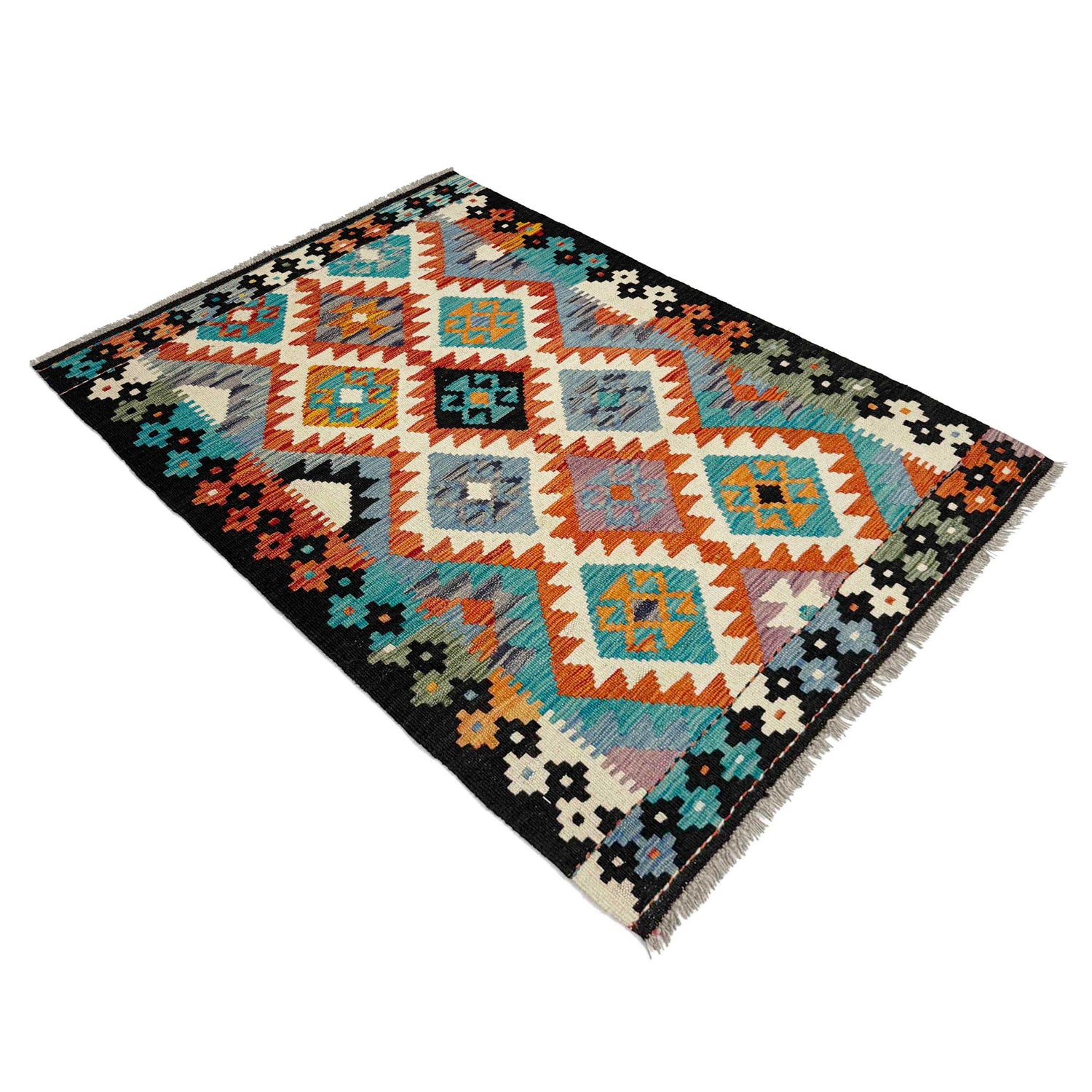 Handmade Multi Kilim Geometric 3x5 ft