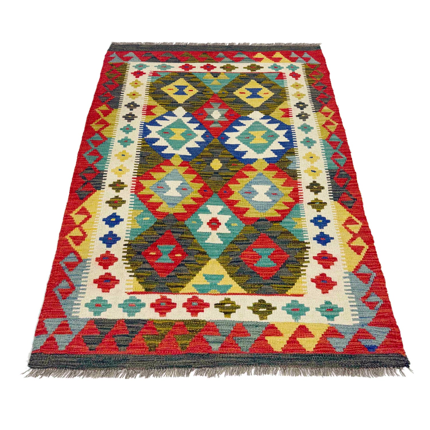 Handmade Multi Kilim Geometric 3x5 ft