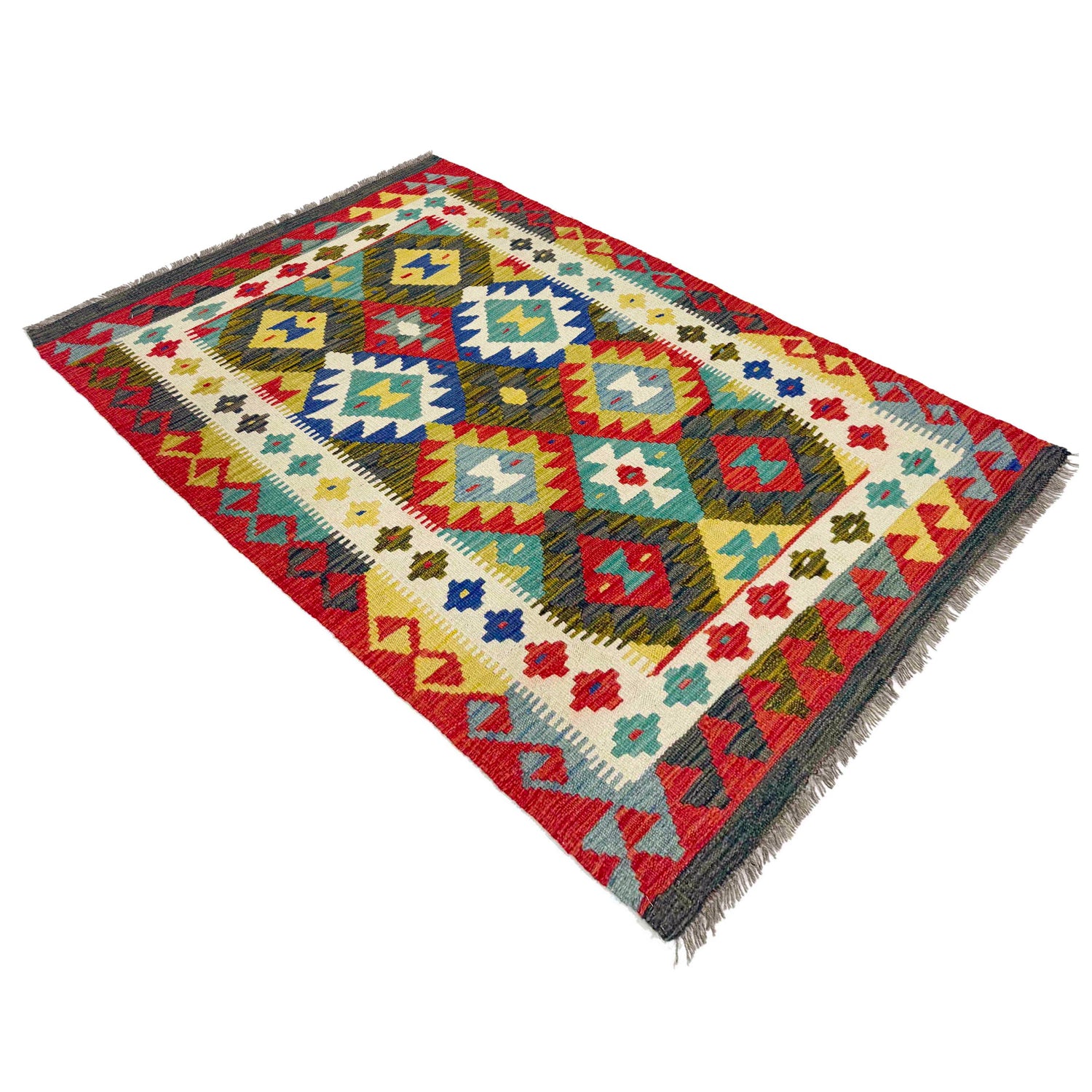 Handmade Multi Kilim Geometric 3x5 ft