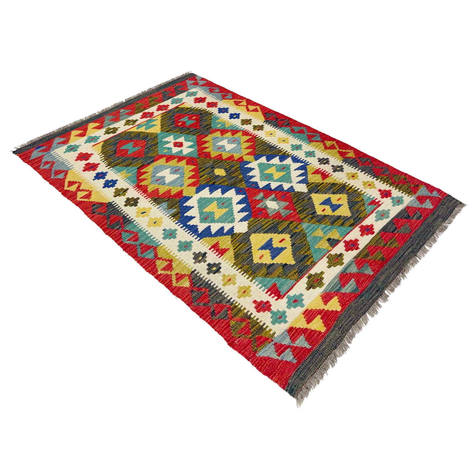 Handmade Multi Kilim Geometric 3x5 ft