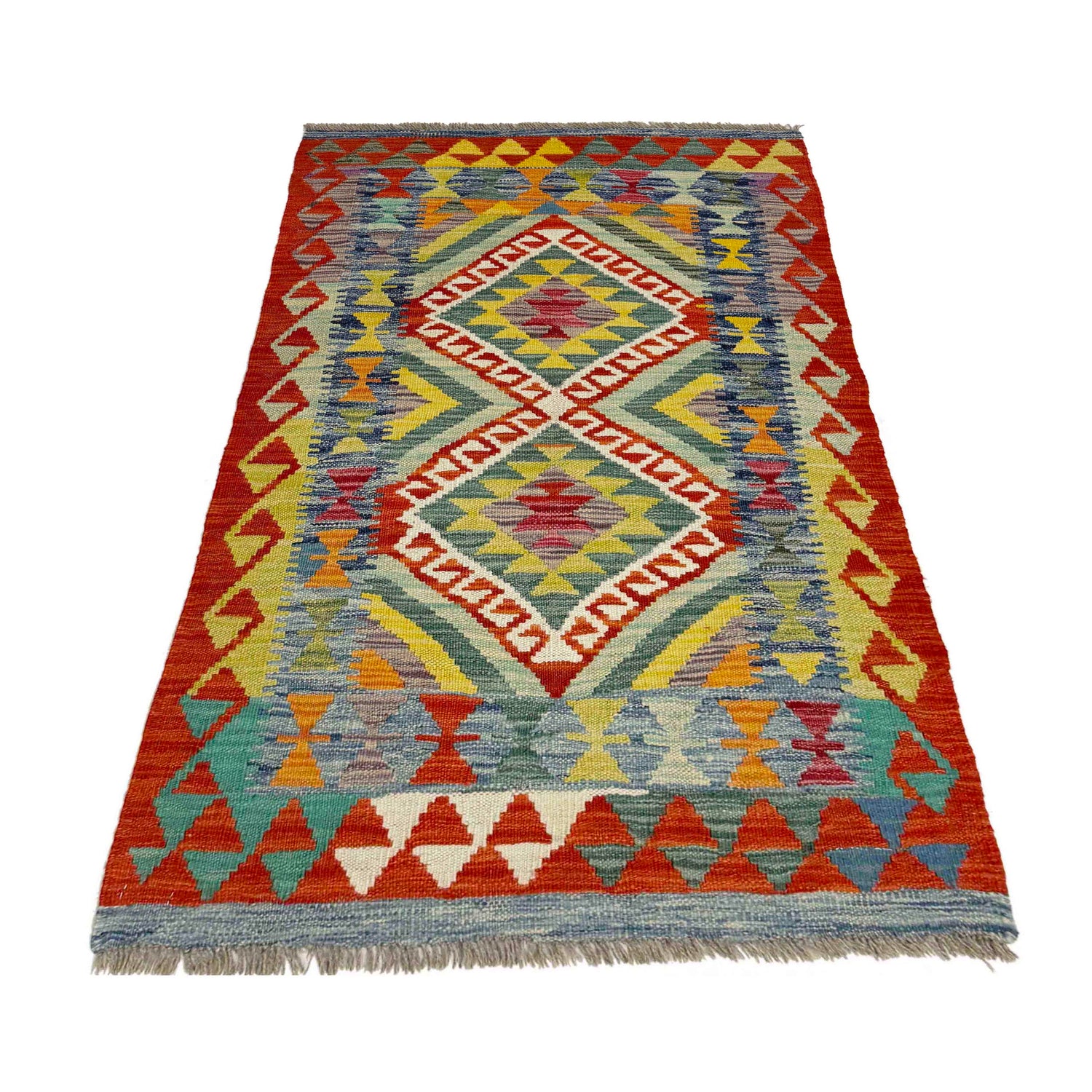 Handmade Multi Kilim Geometric 2x4 ft