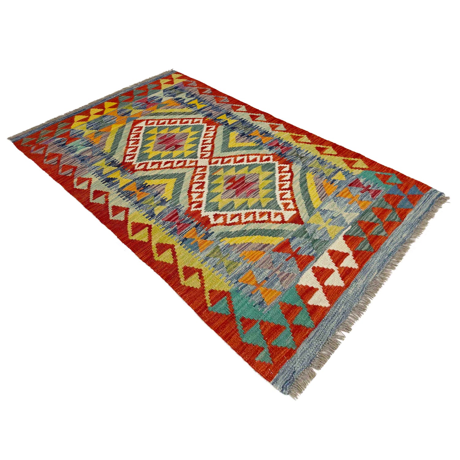 Handmade Multi Kilim Geometric 2x4 ft